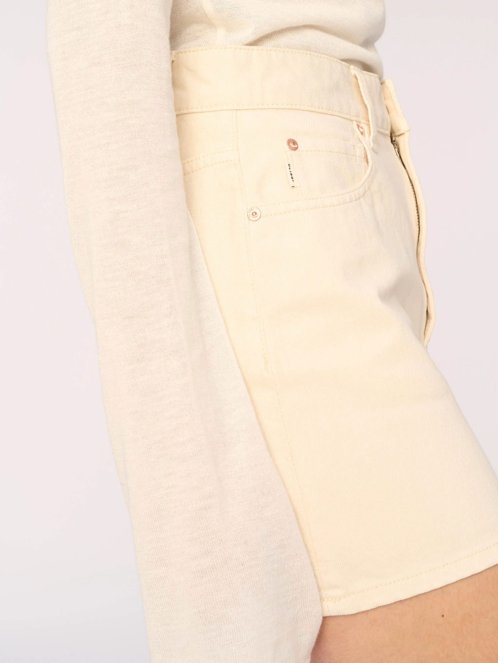 Alma Denim Skirt Mini | Ecru sold by DL1961 product image thumbnail 5