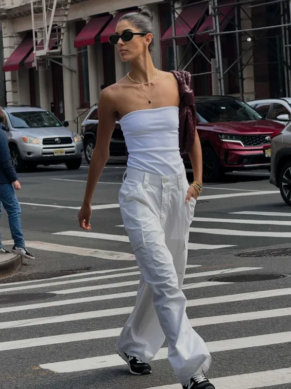 Agni Wide Leg High Rise 30.25" | White Poplin sold by DL1961