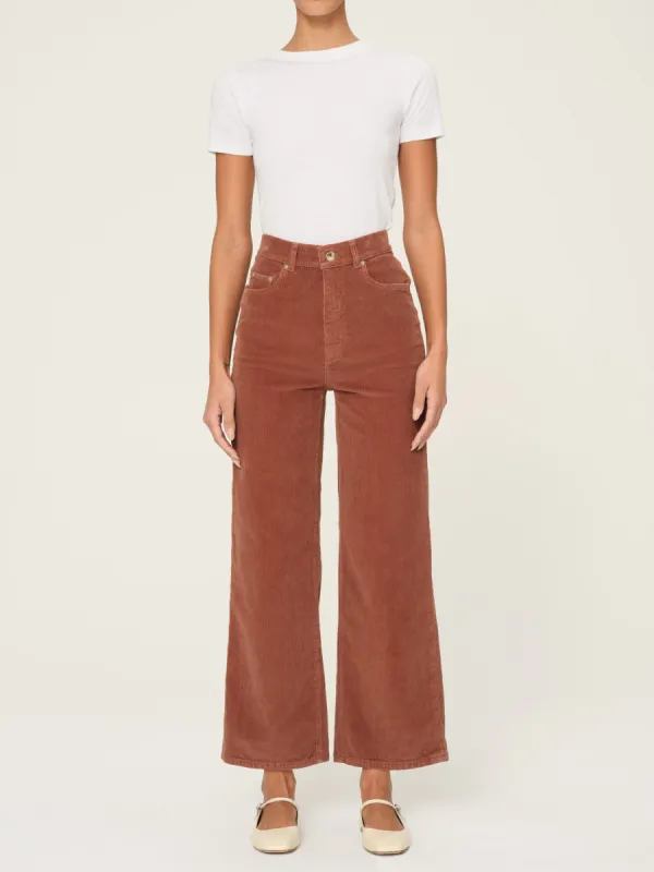 Hepburn Wide Leg High Rise Ankle | Terracotta sold by DL1961