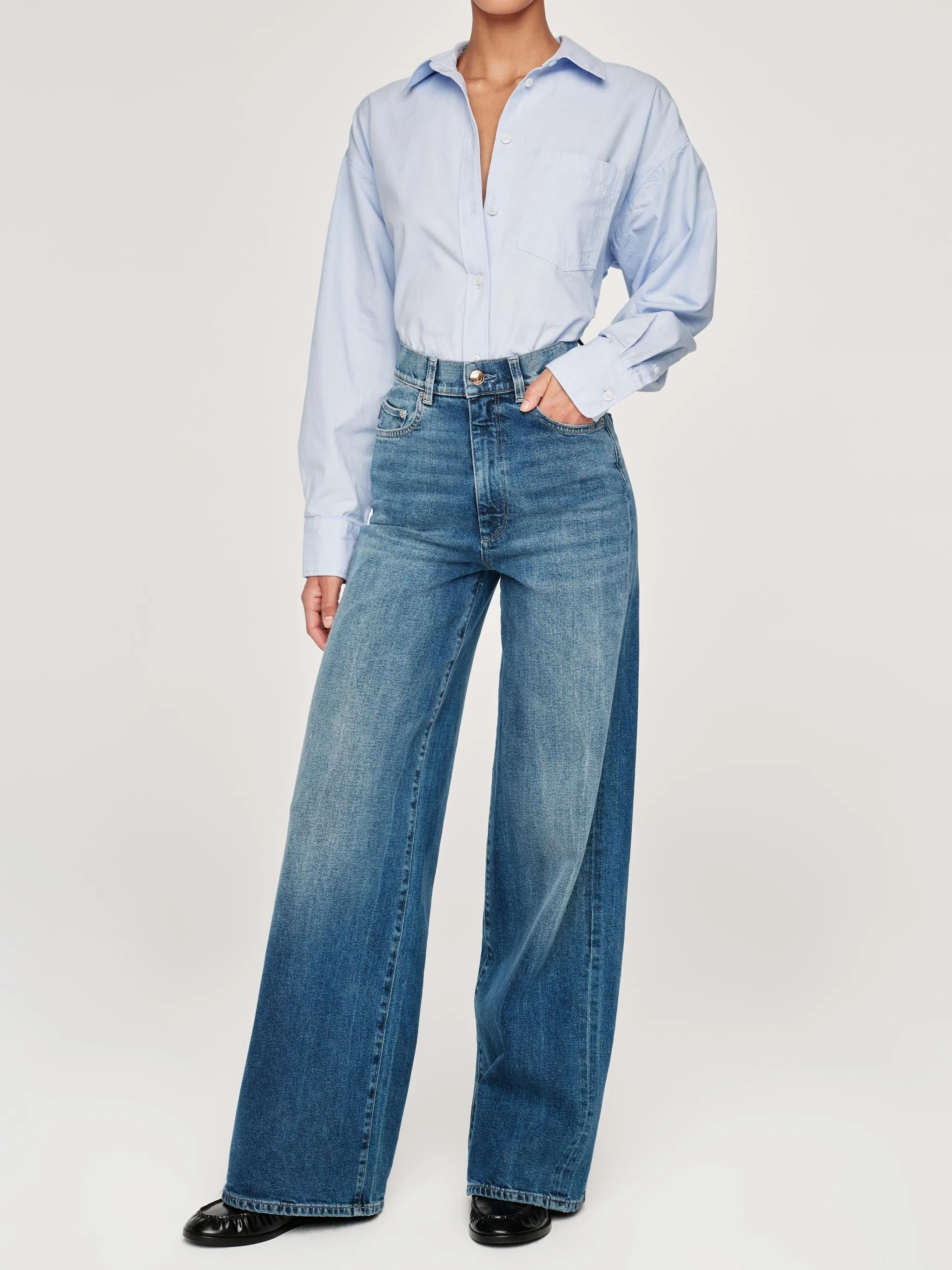 Hepburn Wide Leg High Rise 32" Jeans | Seagate sold by DL1961