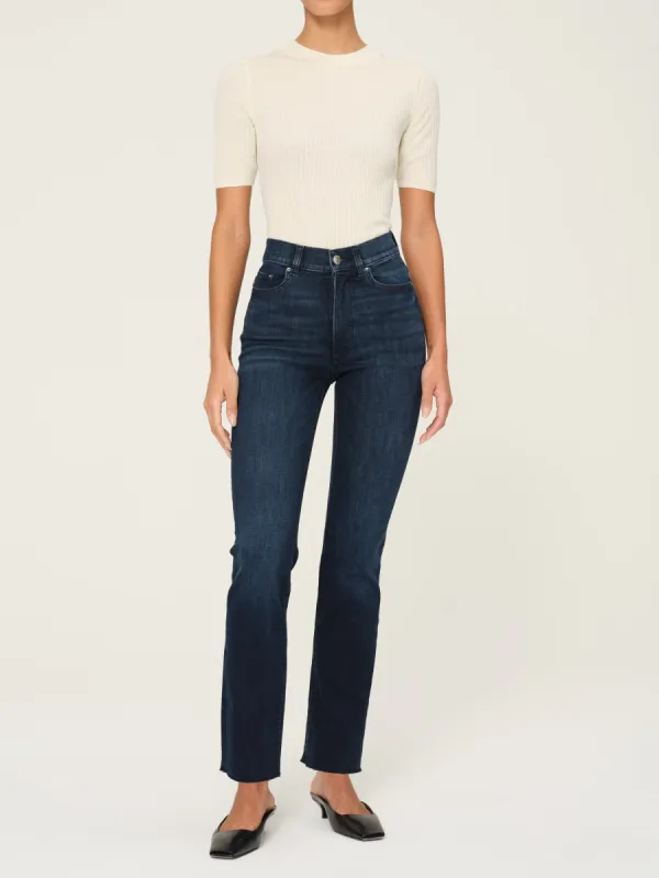 Halle Straight High Rise Instasculpt™ 29" Jeans | Mediterranean sold by DL1961