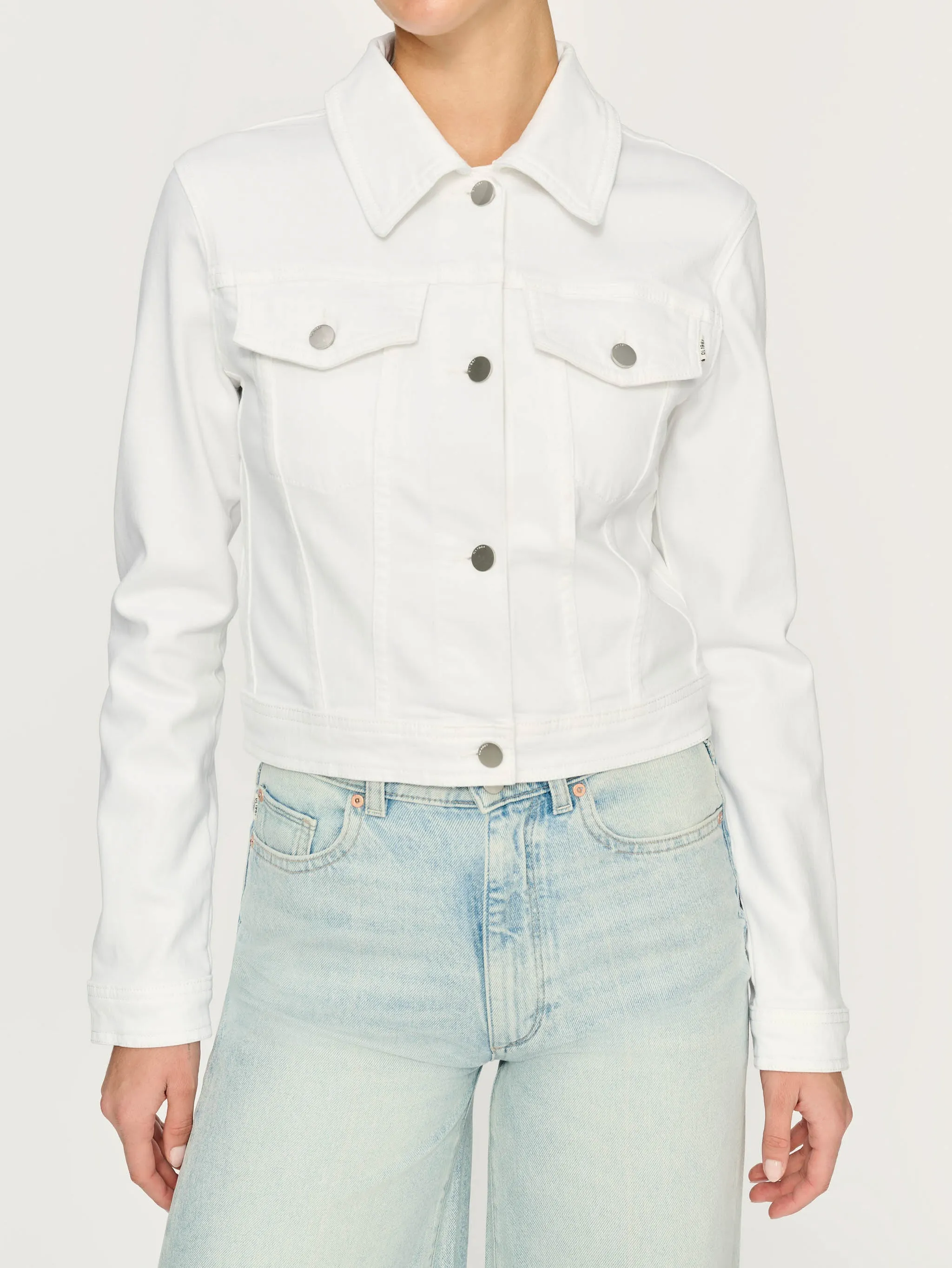 Vika Denim Jacket | White sold by DL1961 product image thumbnail 5