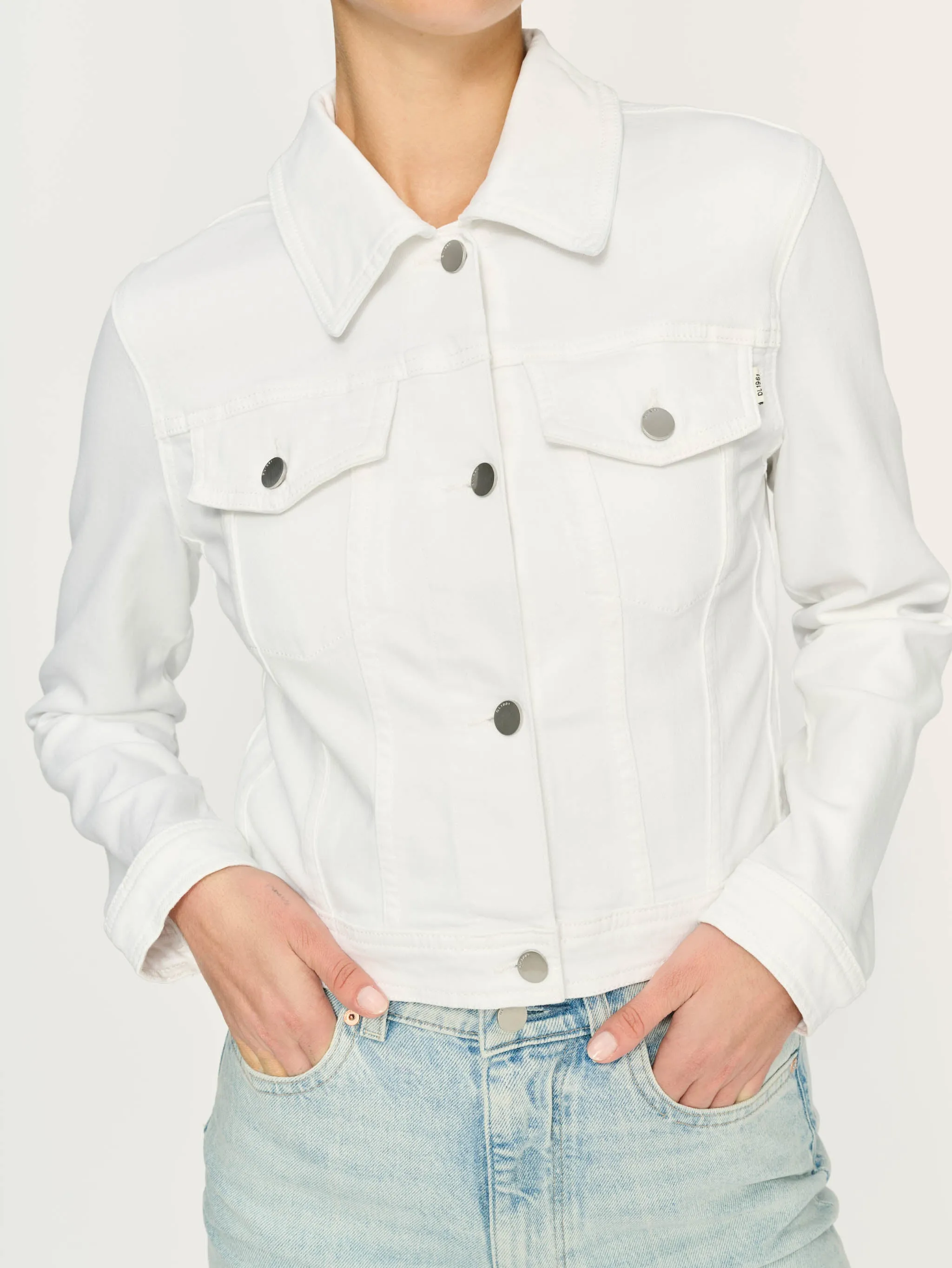 Vika Denim Jacket | White sold by DL1961 product image thumbnail 2