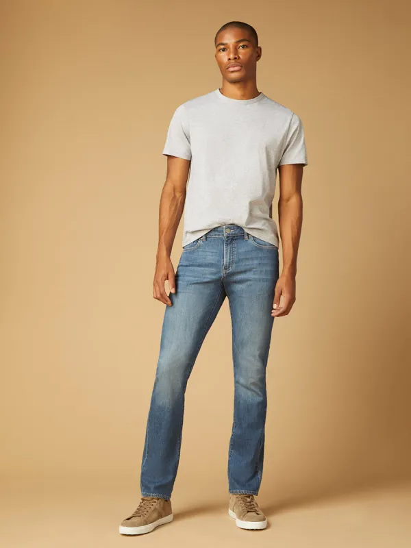 Avery Relaxed Straight | Epoxy (Mid-Indigo) sold by DL1961