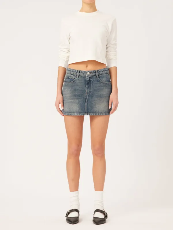 Alma Low Rise Mini Jean Skirt | Fisher sold by DL1961