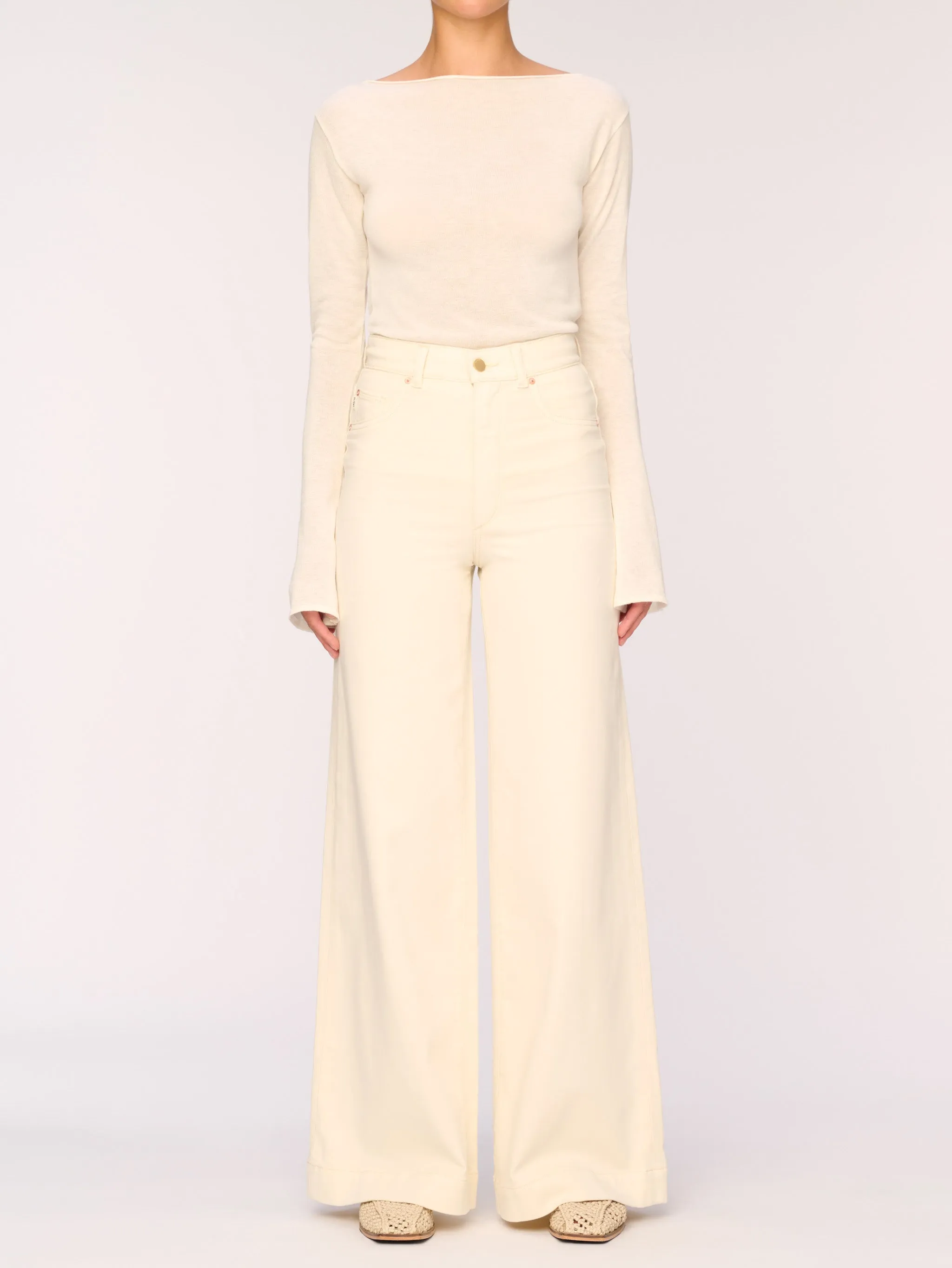 Long Sleeve Boat Neck | Cream sold by DL1961 product image thumbnail 3