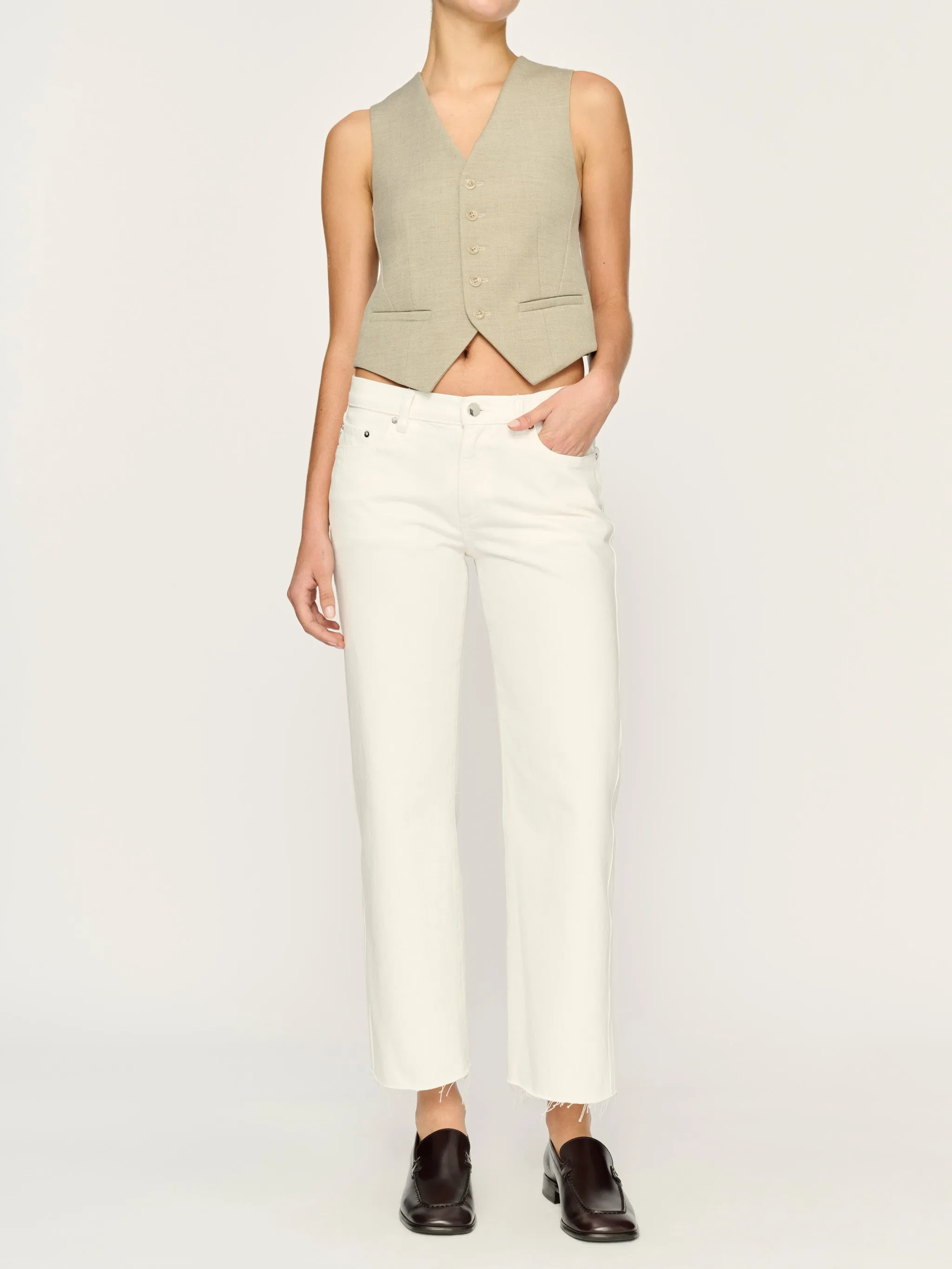 Drue Straight Low Rise 27" Jeans | White sold by DL1961