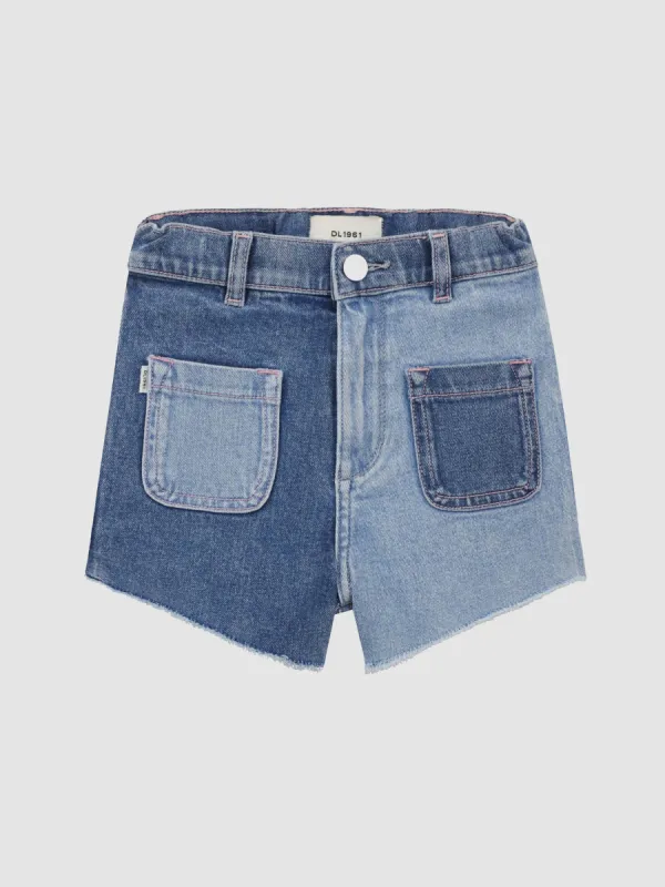 Lucy Jean Shorts High Rise Cut Off | Fountain Blocked sold by DL1961