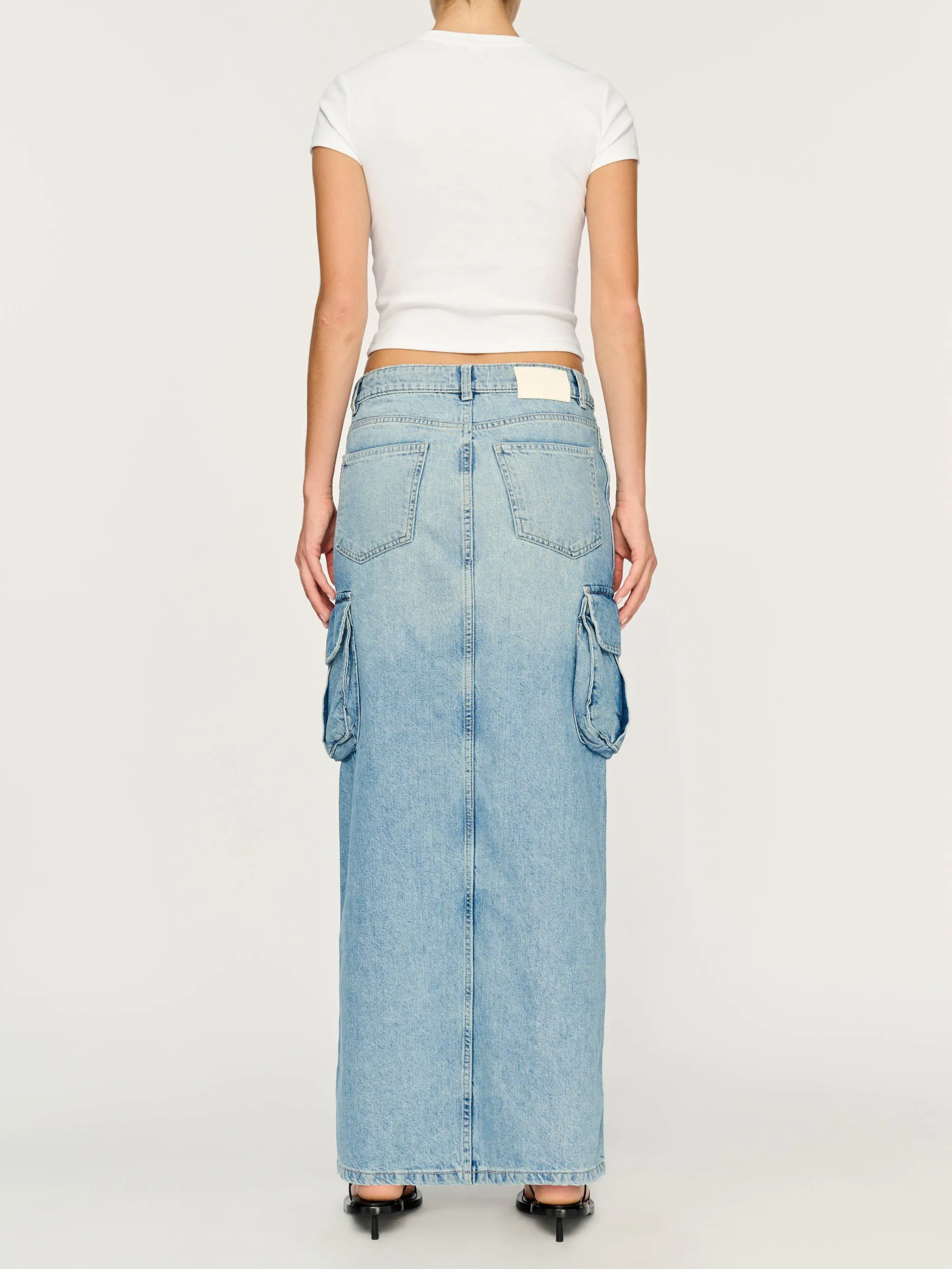Asra Low Rise Denim Maxi Skirt | Fountain Cargo sold by DL1961 product image thumbnail 4
