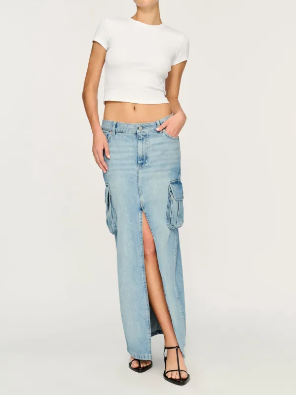 Asra Low Rise Denim Maxi Skirt | Fountain Cargo made by DL1961