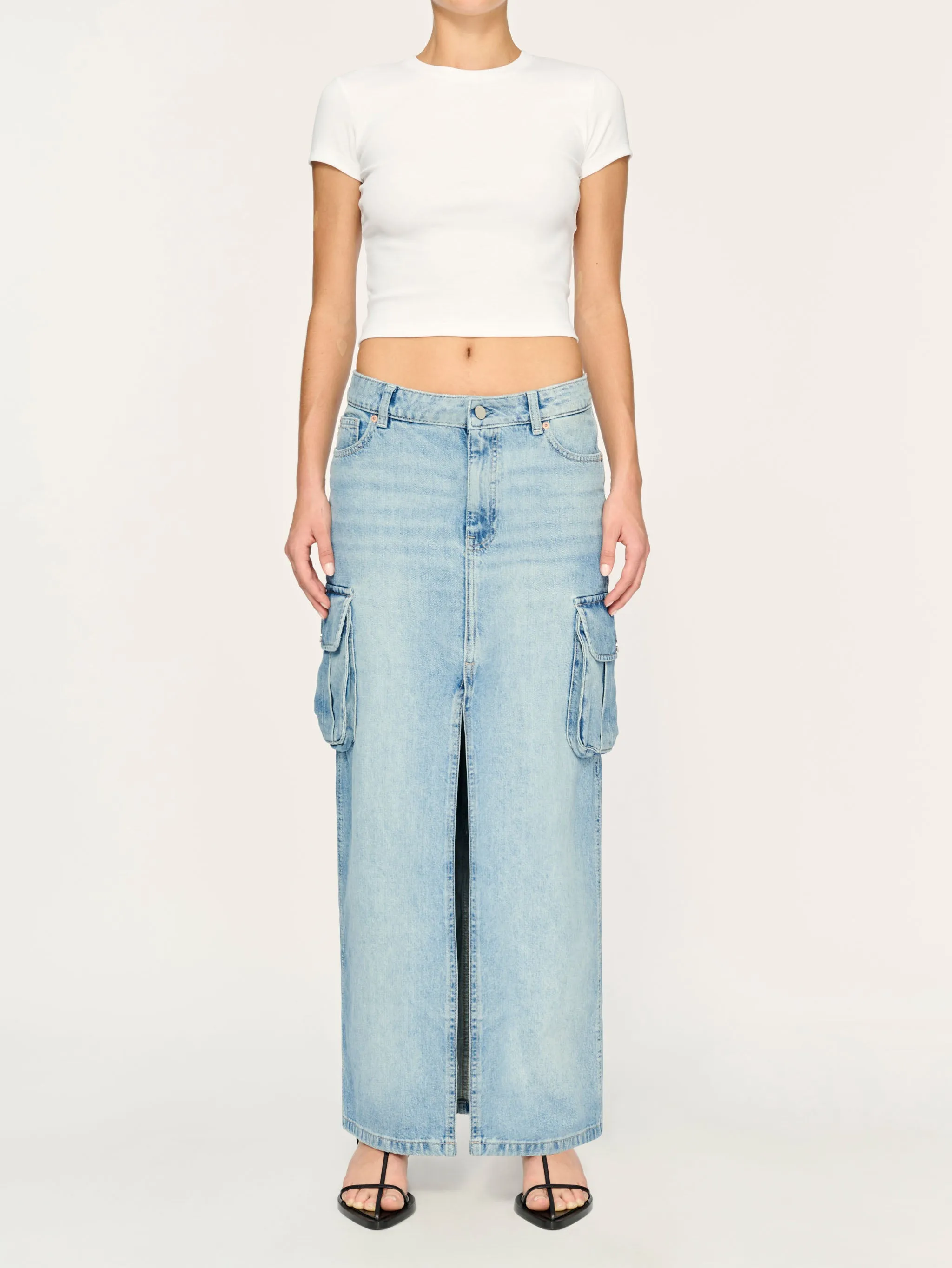 Asra Low Rise Denim Maxi Skirt | Fountain Cargo sold by DL1961 product image thumbnail 5