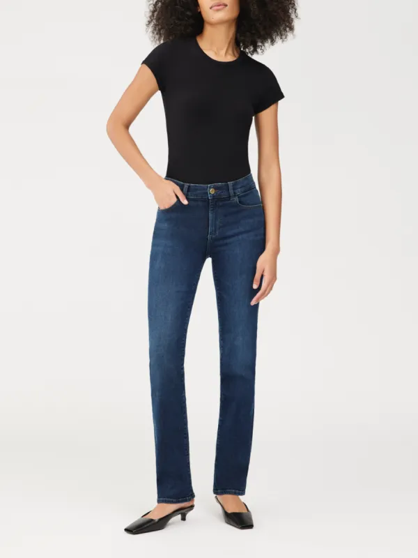 Mara Straight Mid Rise Instasculpt™ 31" Jeans | India Ink sold by DL1961