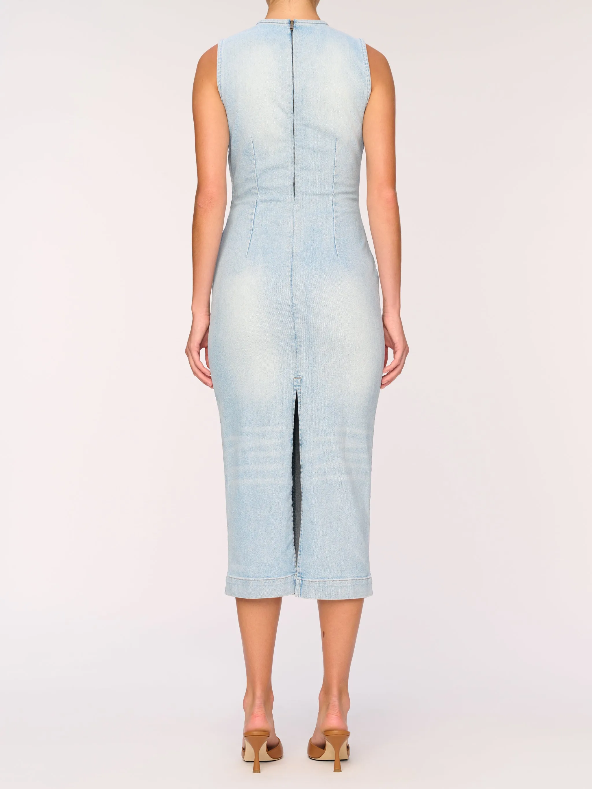 Esme Denim Dress Midi | Lt. Fountain sold by DL1961 product image thumbnail 4