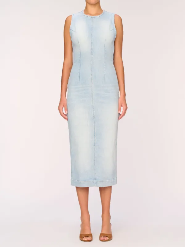 Esme Denim Dress Midi | Lt. Fountain sold by DL1961