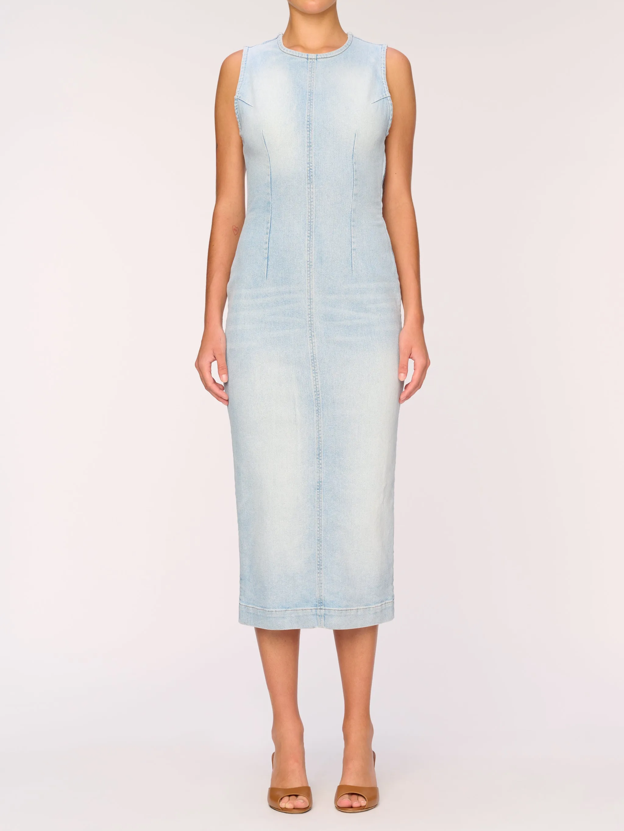 Esme Denim Dress Midi | Lt. Fountain sold by DL1961