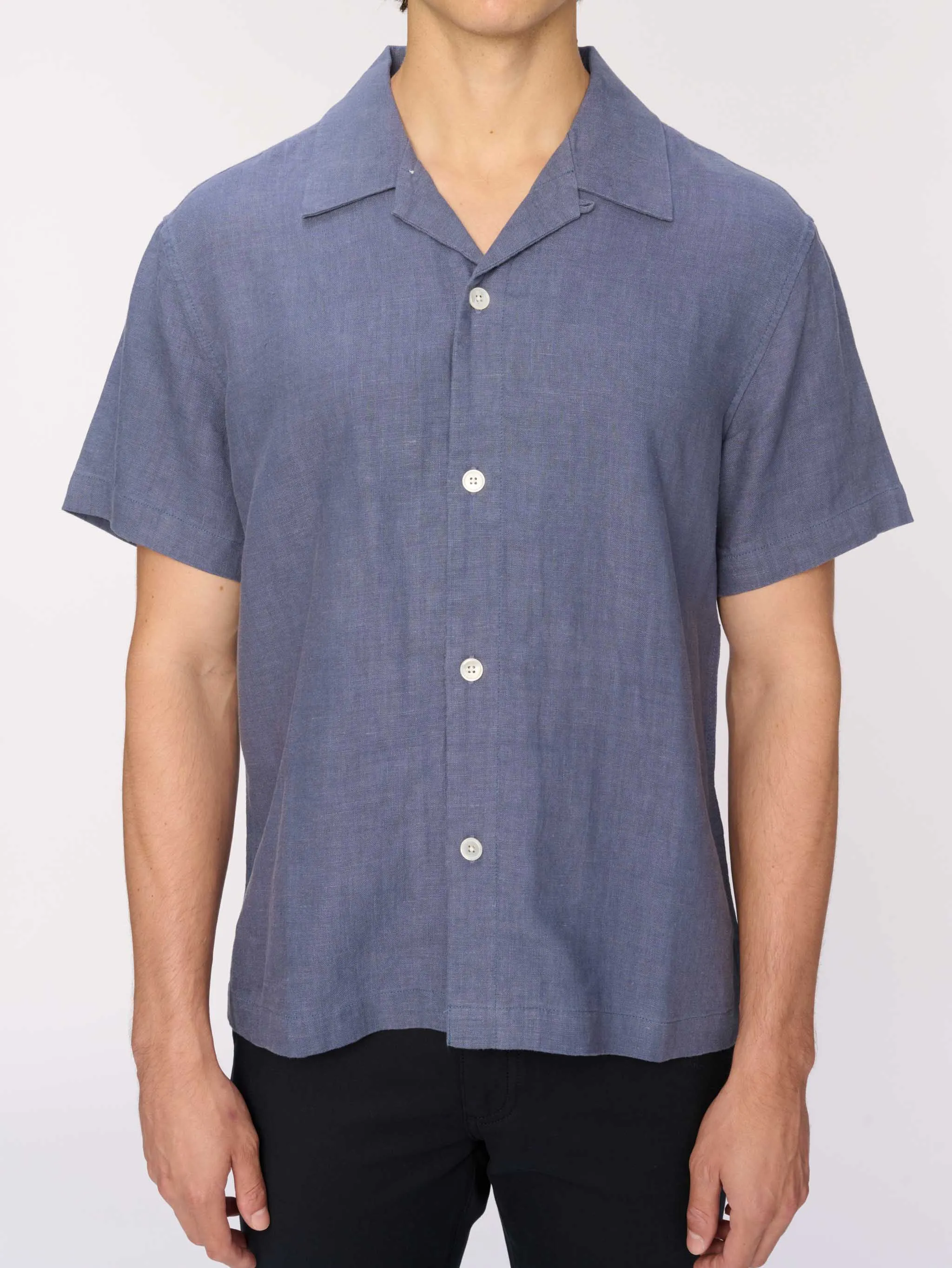 Hugh Shirt | Slate Blue Linen sold by DL1961