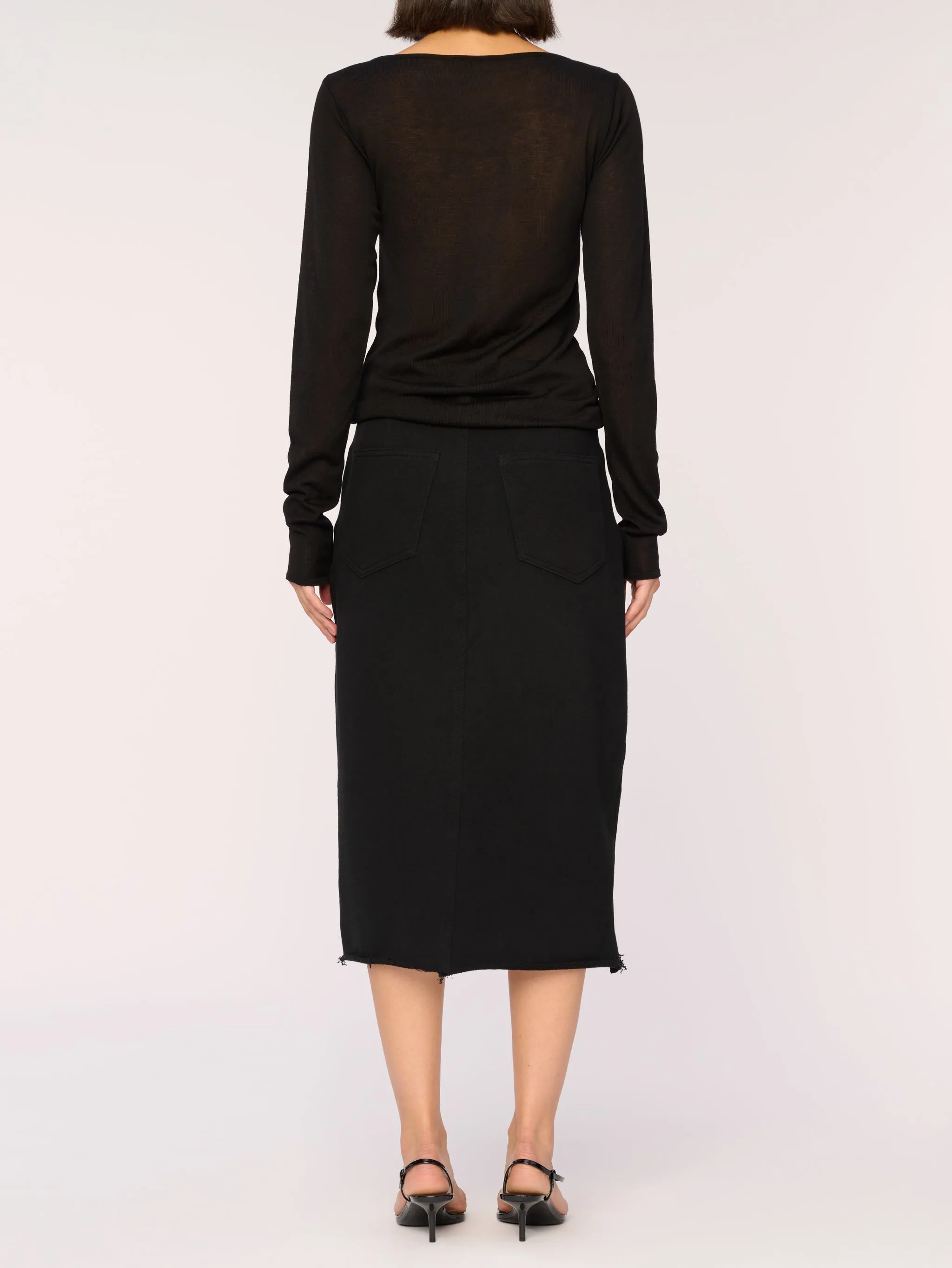 Alma Skirt Midi | Black French Terry sold by DL1961 product image thumbnail 4