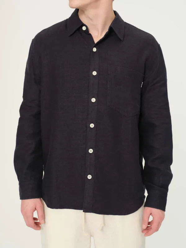 Dominick Shirt | Classic Navy Linen sold by DL1961