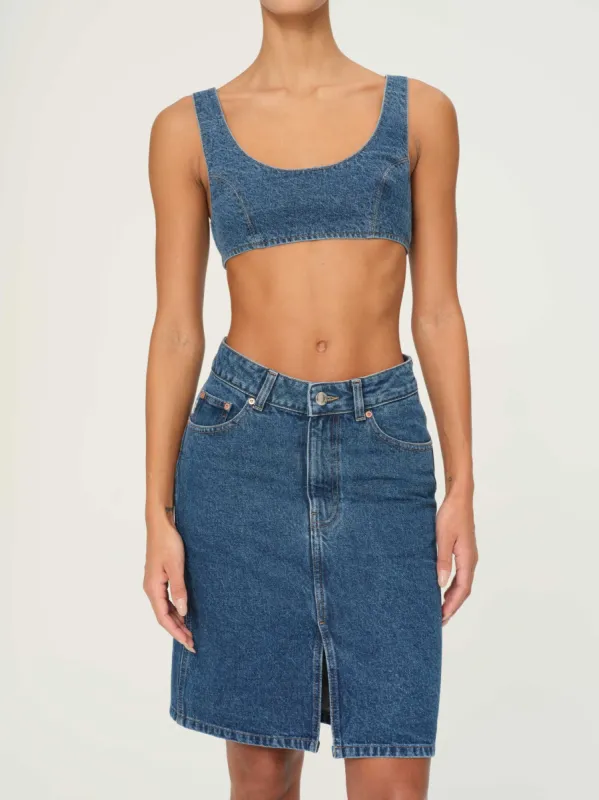 Lexie High Rise Denim Skirt Mini | North Beach made by DL1961
