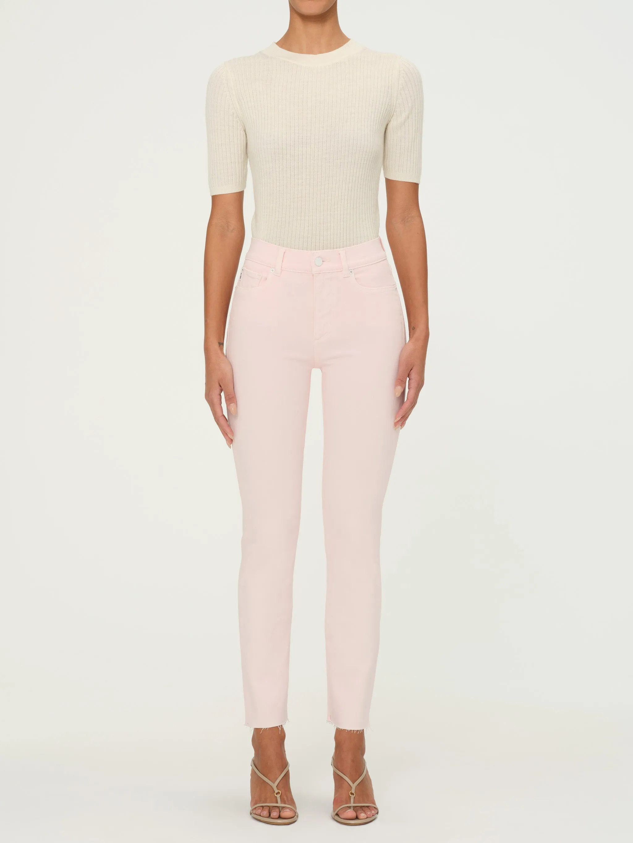 Mara Straight Mid Rise Instasculpt™ 27" Jeans | Rosewater sold by DL1961