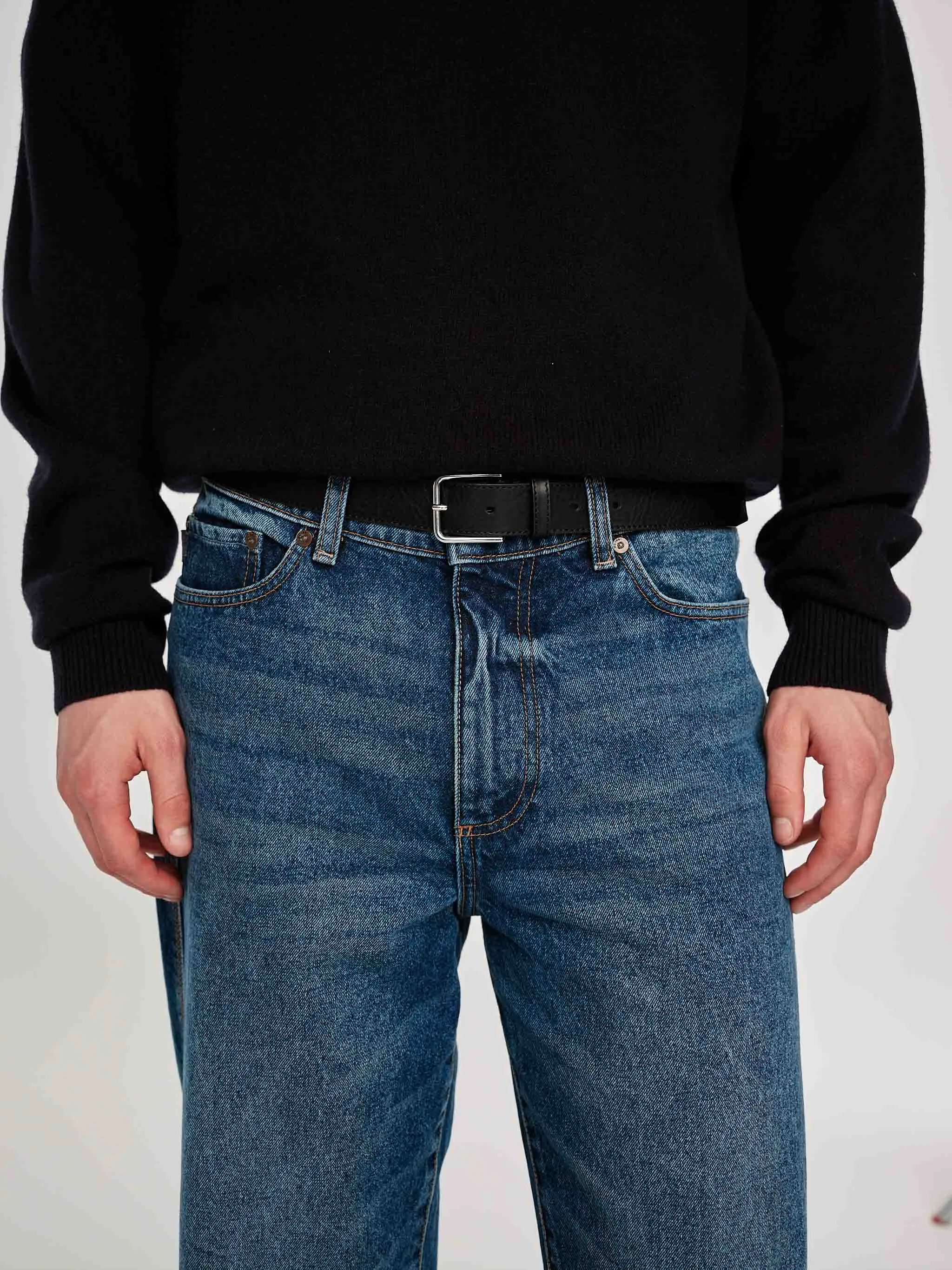 Noah Straight Jeans | Alamo Cuffed (Mid Indigo) sold by DL1961 product image thumbnail 5