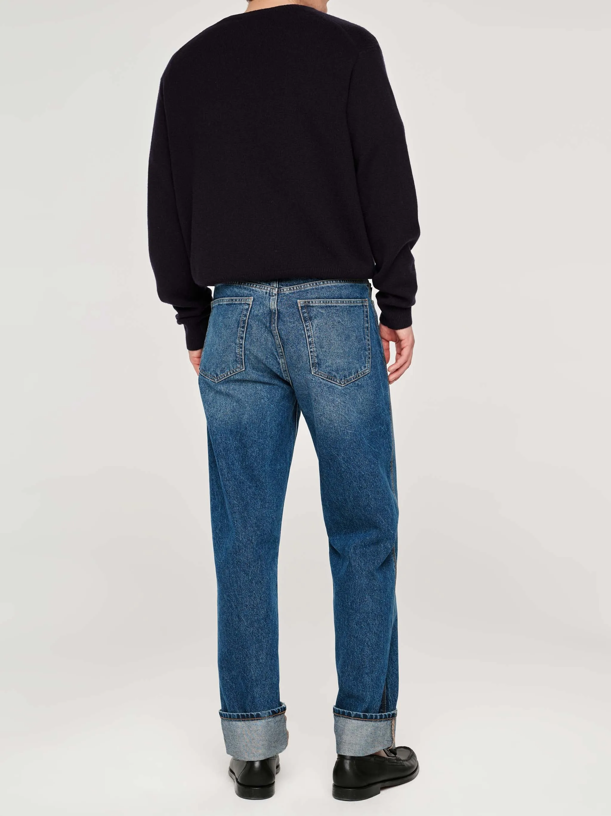 Noah Straight Jeans | Alamo Cuffed (Mid Indigo) sold by DL1961 product image thumbnail 3