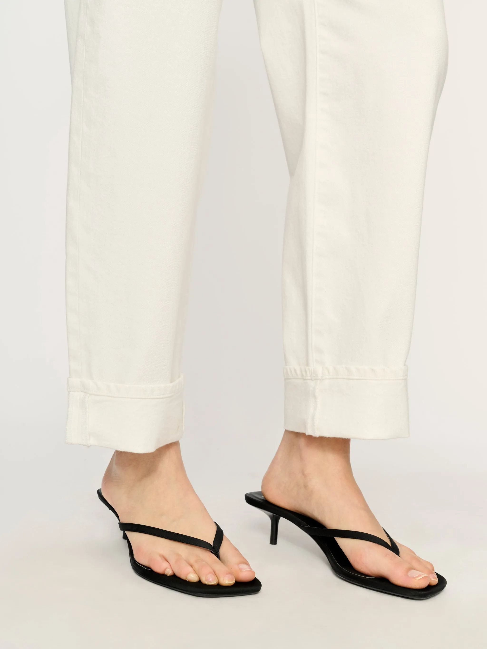 Thea Boyfriend Relaxed Tapered Jeans | White Cuffed sold by DL1961 product image thumbnail 3