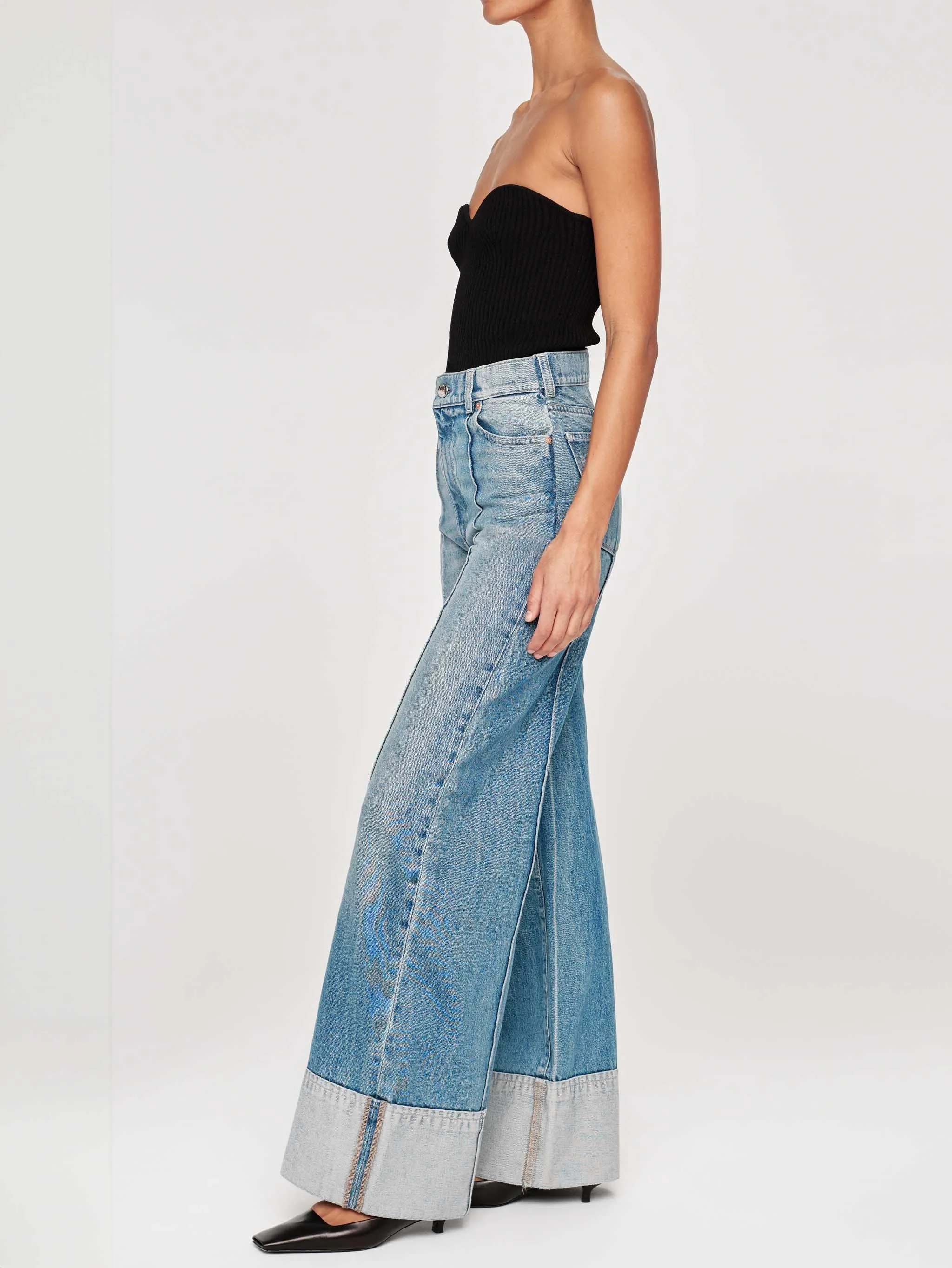 Hepburn Wide Leg High Rise 32" Jeans | Springdale Cuffed sold by DL1961 product image thumbnail 2