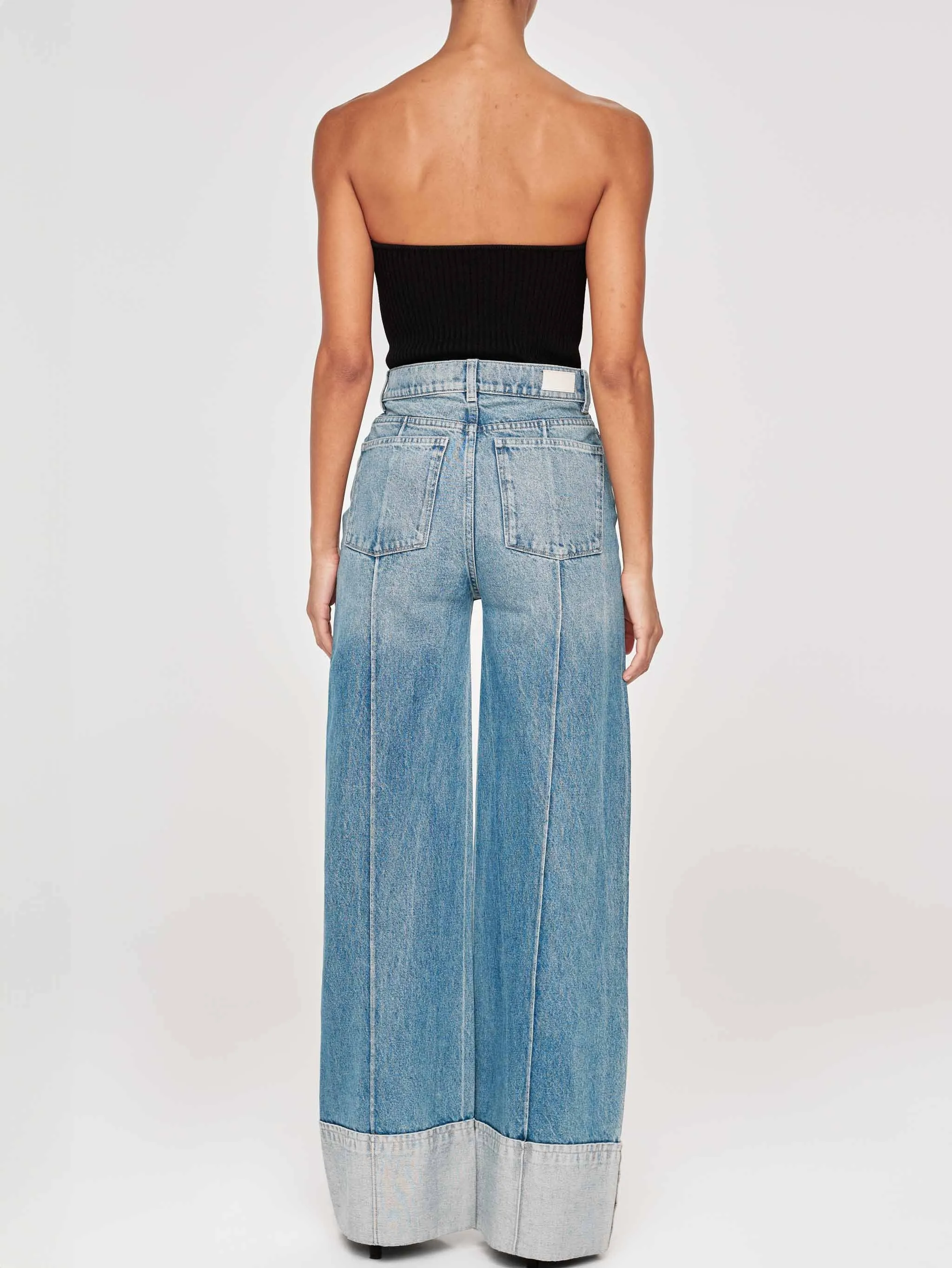 Hepburn Wide Leg High Rise 32" Jeans | Springdale Cuffed sold by DL1961 product image thumbnail 3