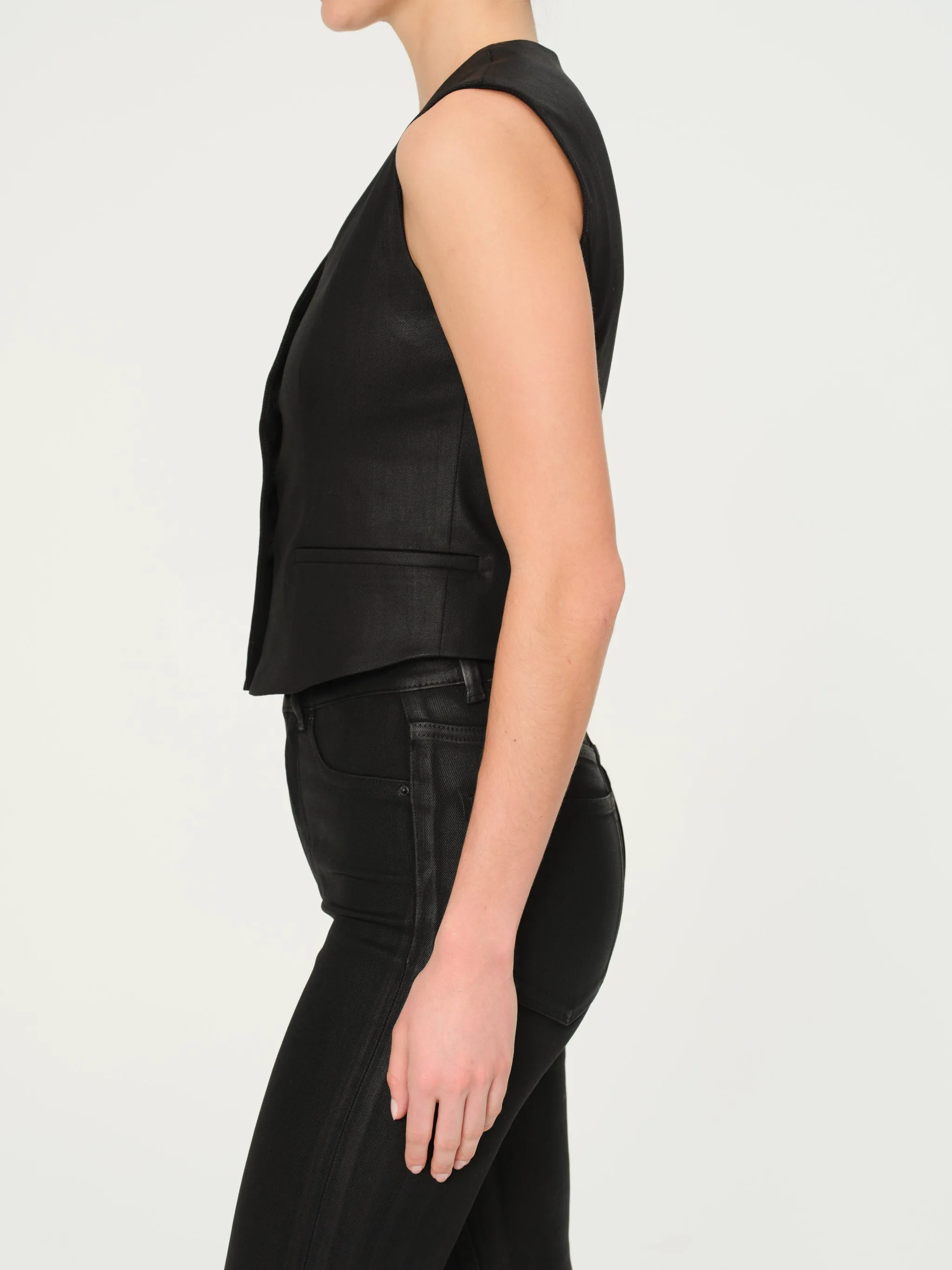 Tailored Vest | Black Coated sold by DL1961 product image thumbnail 3