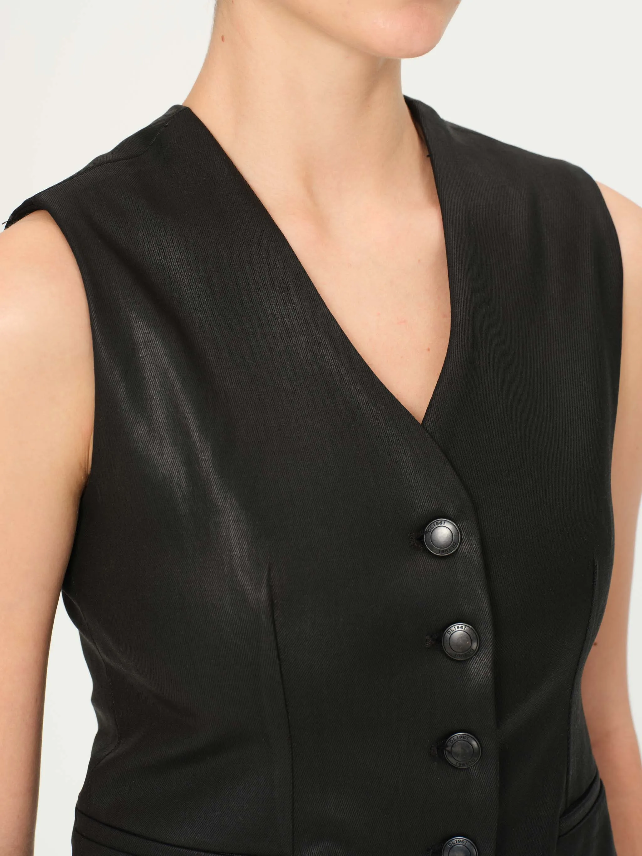 Tailored Vest | Black Coated sold by DL1961 product image thumbnail 2