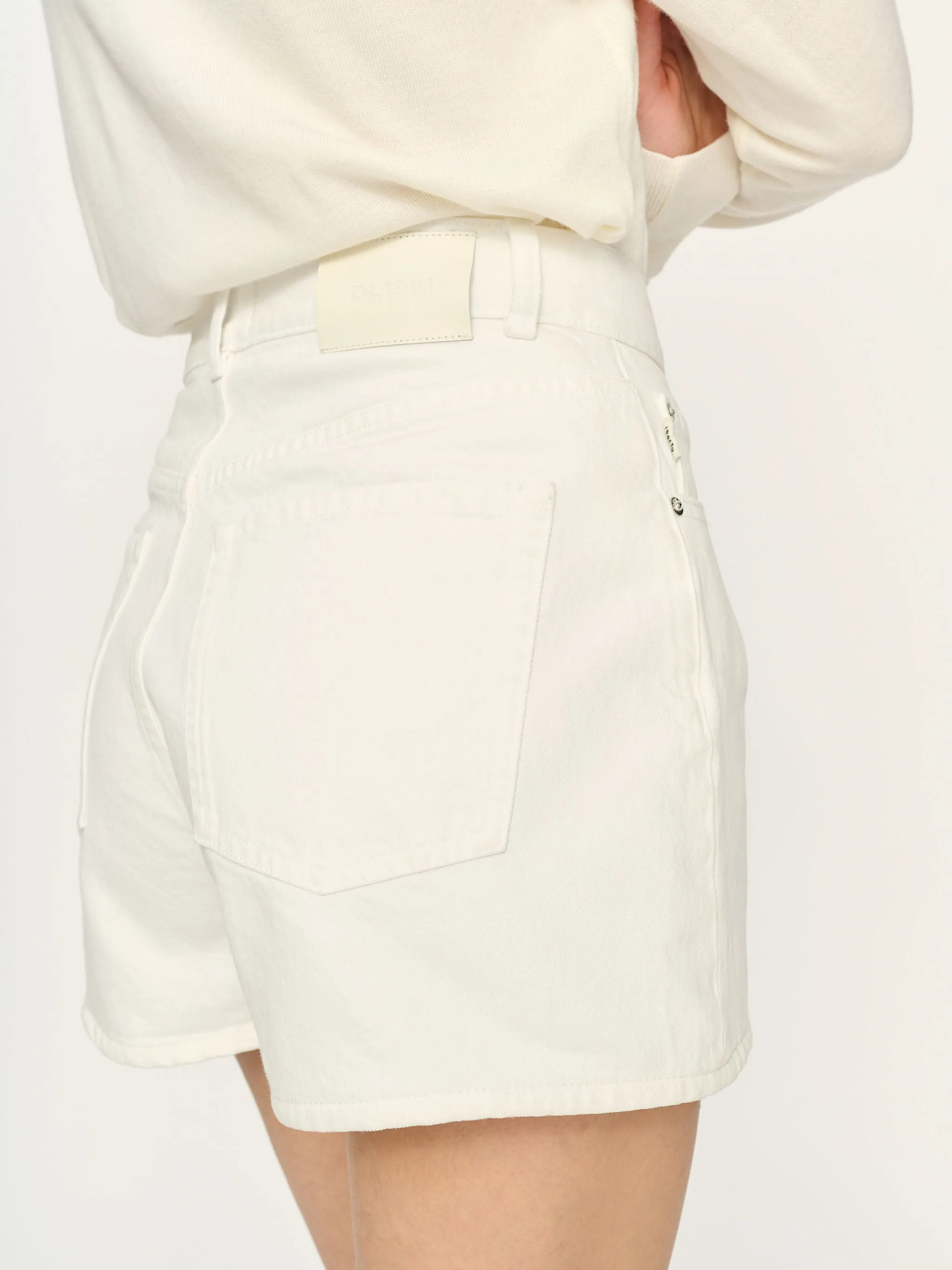 Taylor Jean Short Ultra High Rise 3" | White sold by DL1961 product image thumbnail 2