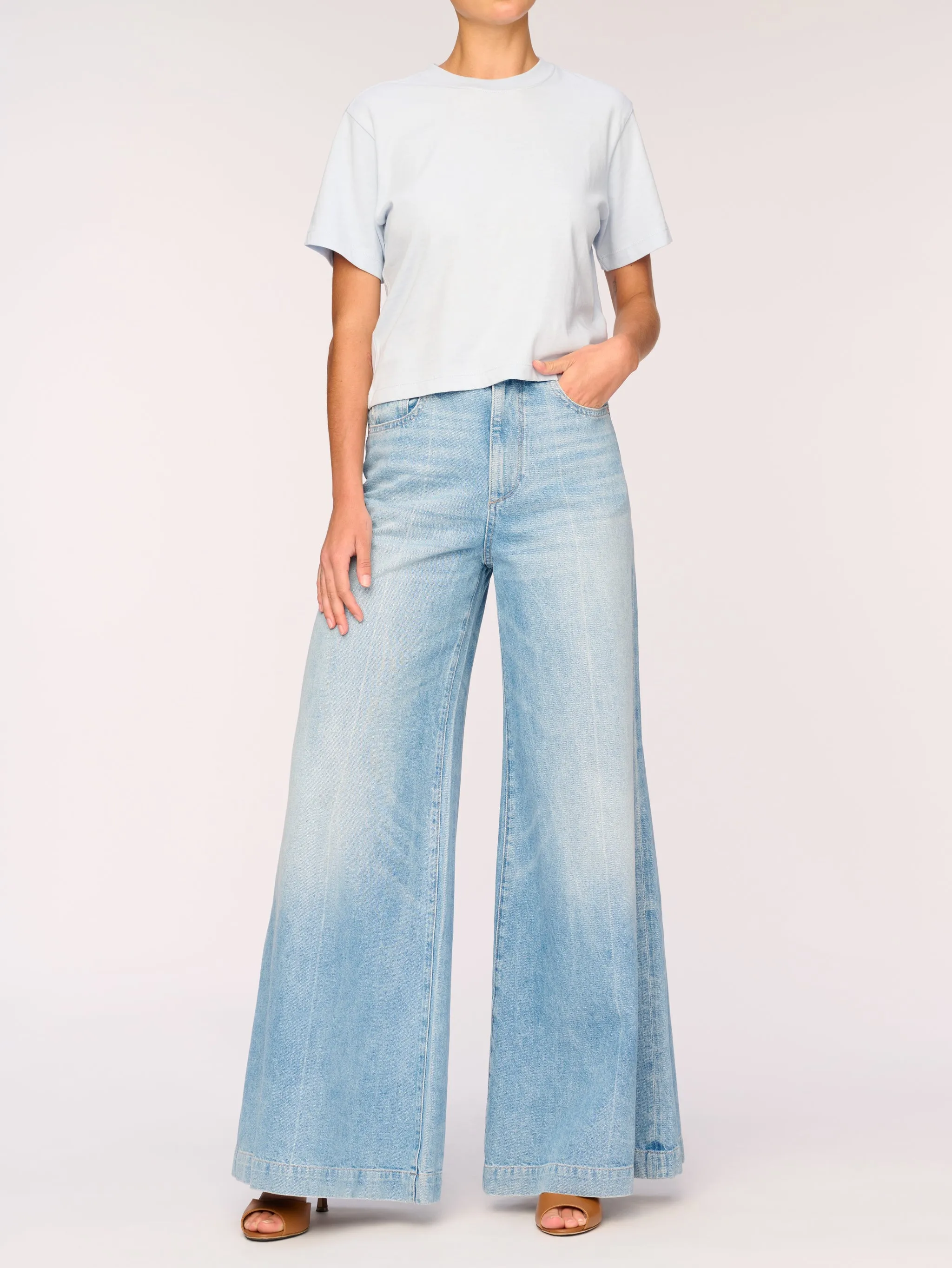 Lucila Ultra Wide Leg Ultra High Rise 33" Jeans | Clear Sky sold by DL1961