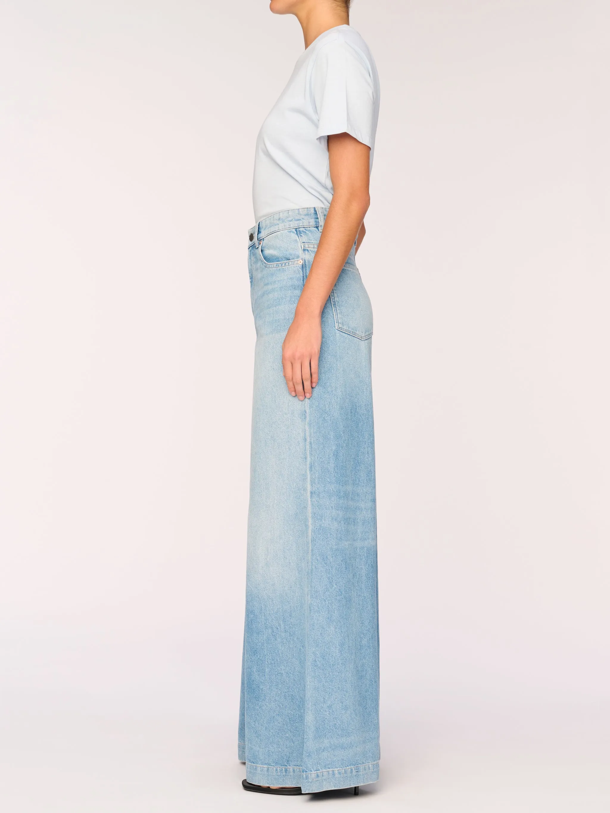 Lucila Ultra Wide Leg Ultra High Rise 33" Jeans | Clear Sky sold by DL1961 product image thumbnail 3