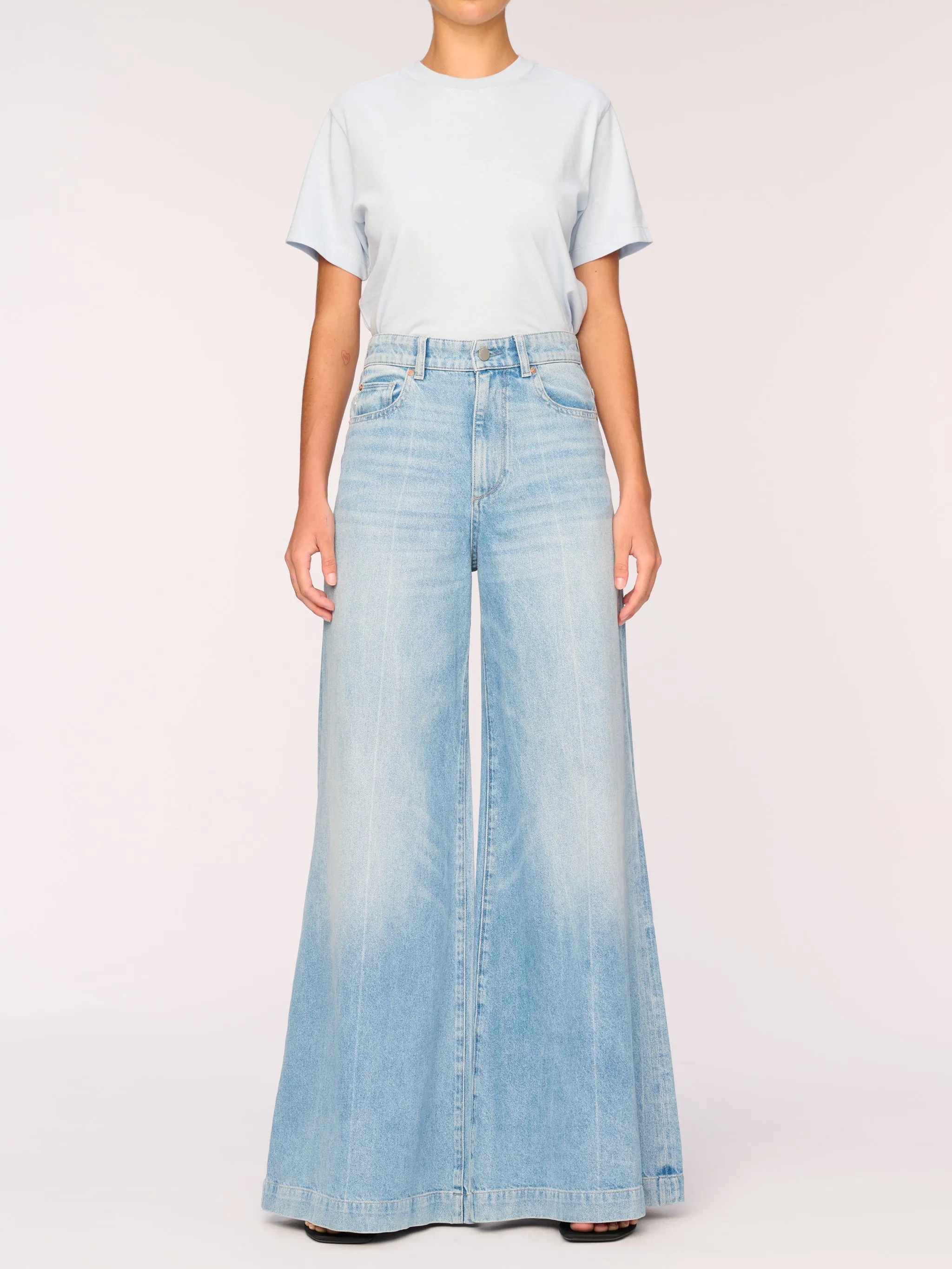 Lucila Ultra Wide Leg Ultra High Rise 33" Jeans | Clear Sky sold by DL1961 product image thumbnail 2