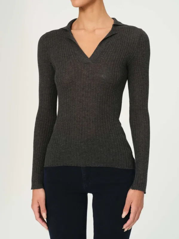 Long Sleeve Polo | Charcoal sold by DL1961
