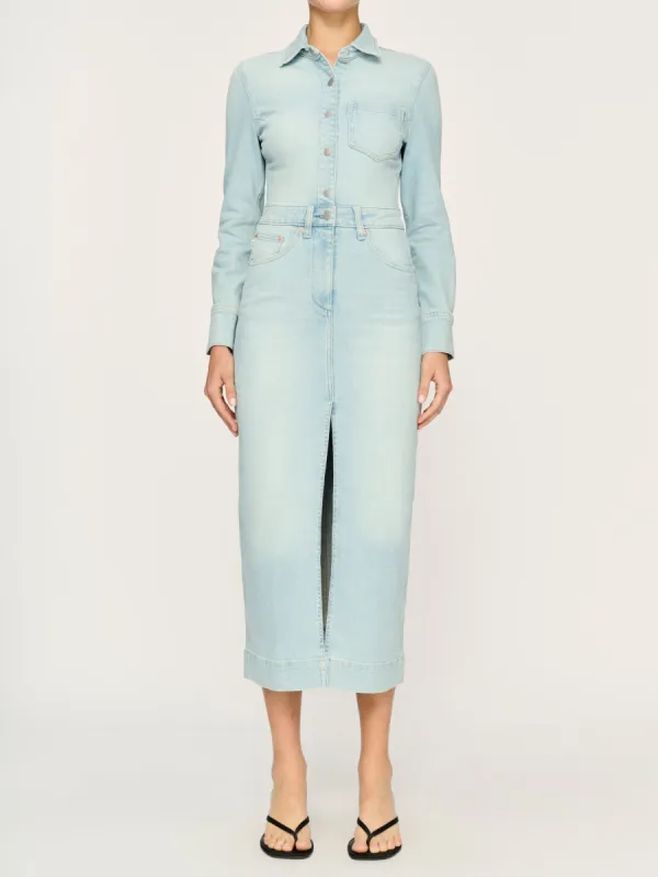 Freja Denim Dress Midi | Lt. Monterey sold by DL1961