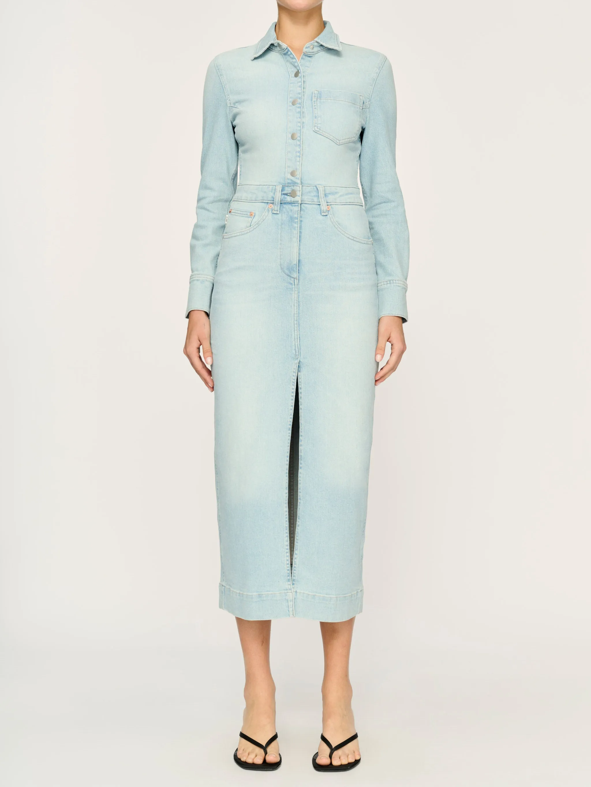 Freja Denim Dress Midi | Lt. Monterey sold by DL1961