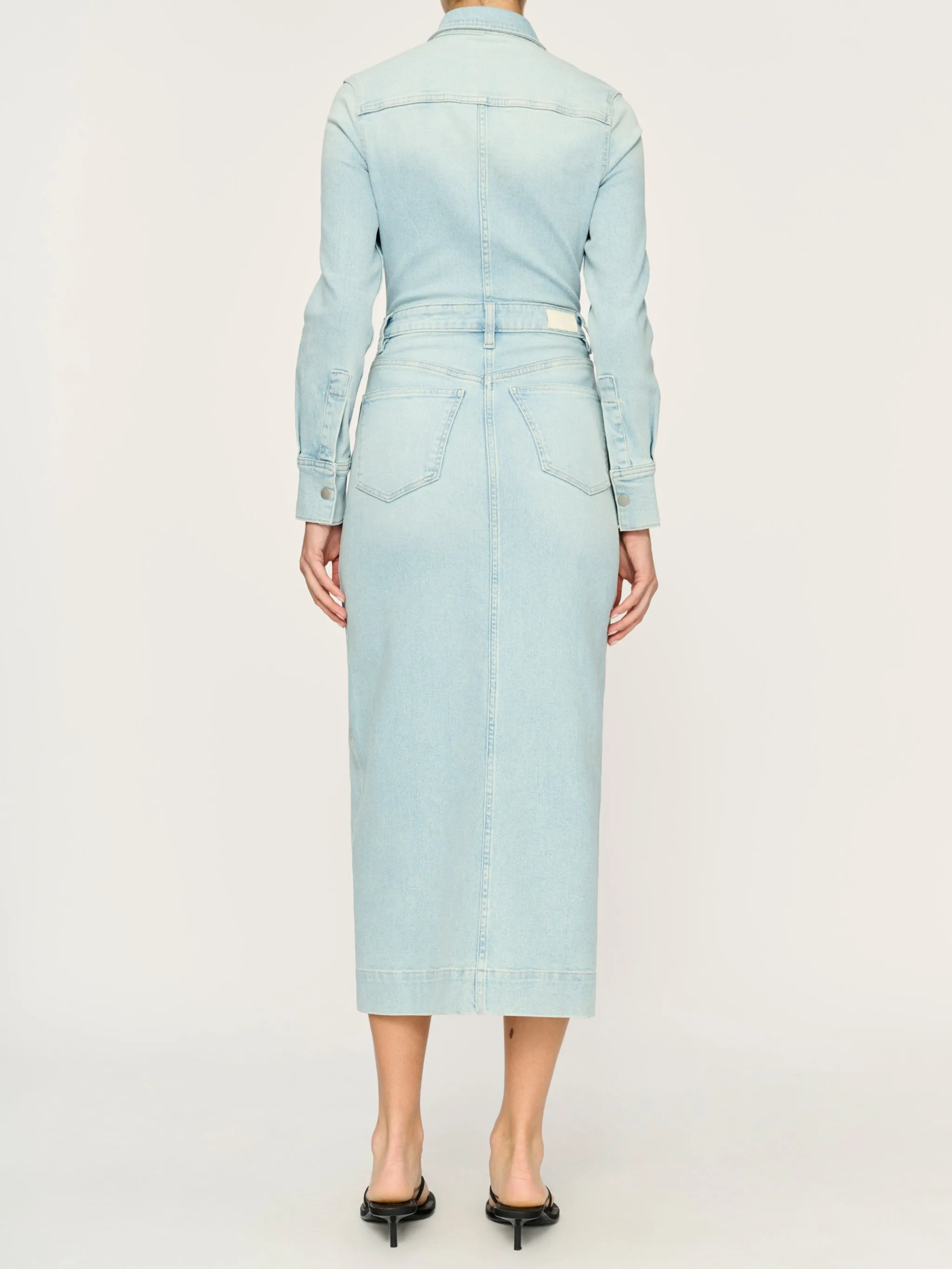 Freja Denim Dress Midi | Lt. Monterey sold by DL1961 product image thumbnail 4