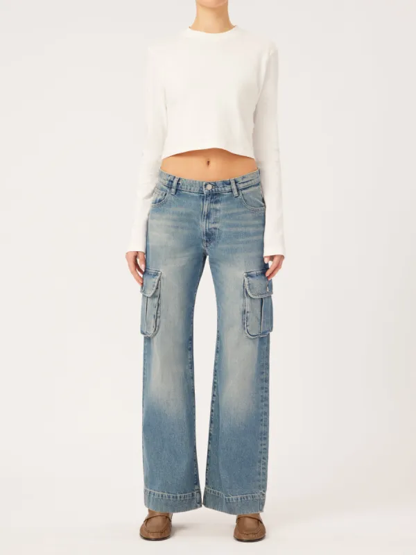 Zoie Wide Leg Low Rise Jeans | Aged Mid Cargo made by DL1961