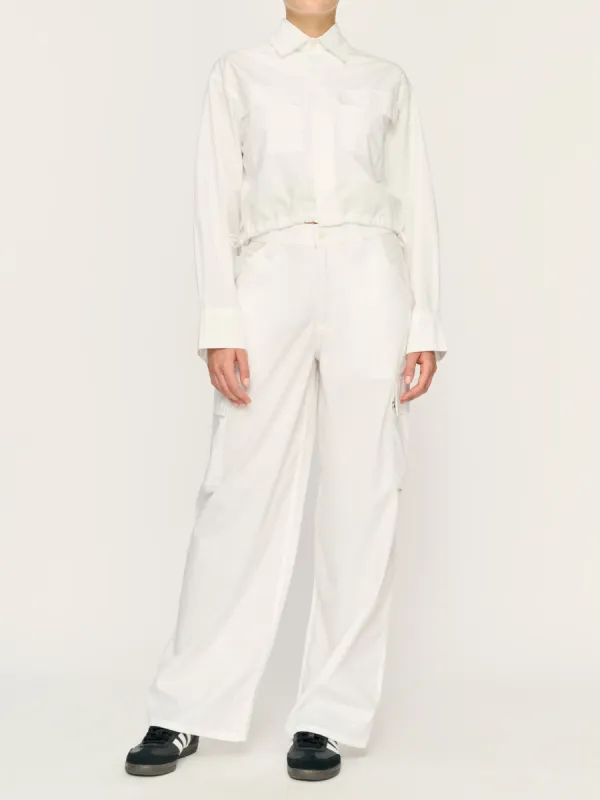Faye Shirt Cropped | White Poplin sold by DL1961