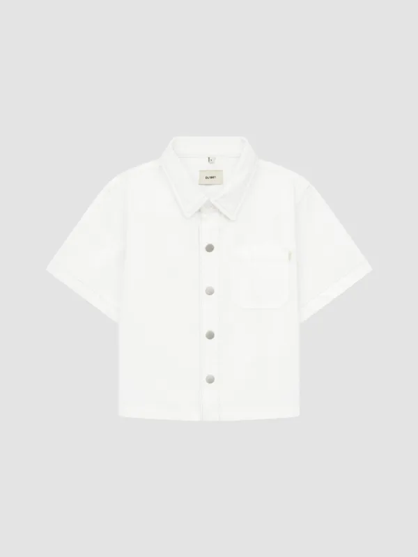 Ash Denim Shirt Short Sleeve | White sold by DL1961