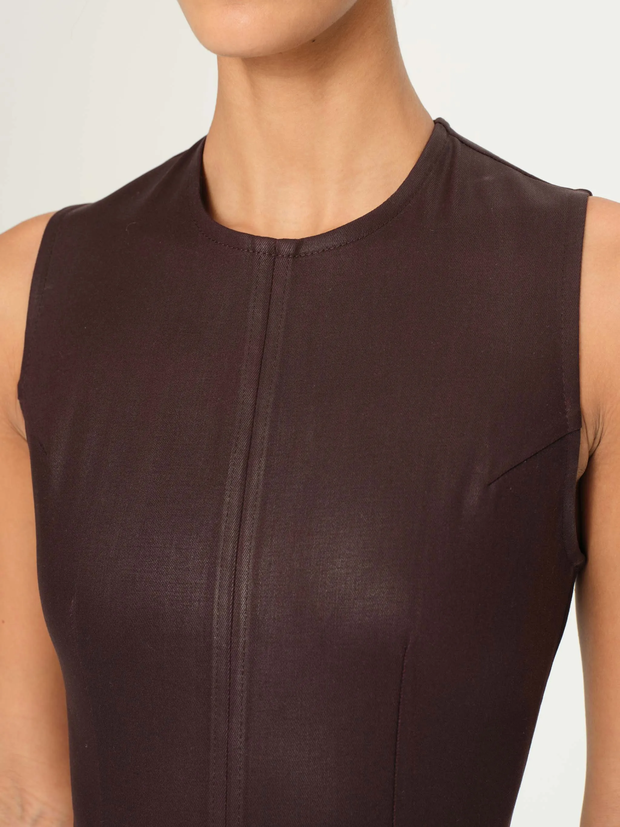 Esme Denim Dress Mini | Burgundy Coated sold by DL1961 product image thumbnail 2