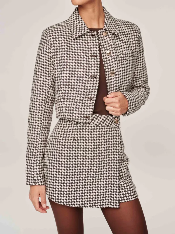 Andi Wrap Skirt Mini | Houndstooth sold by DL1961