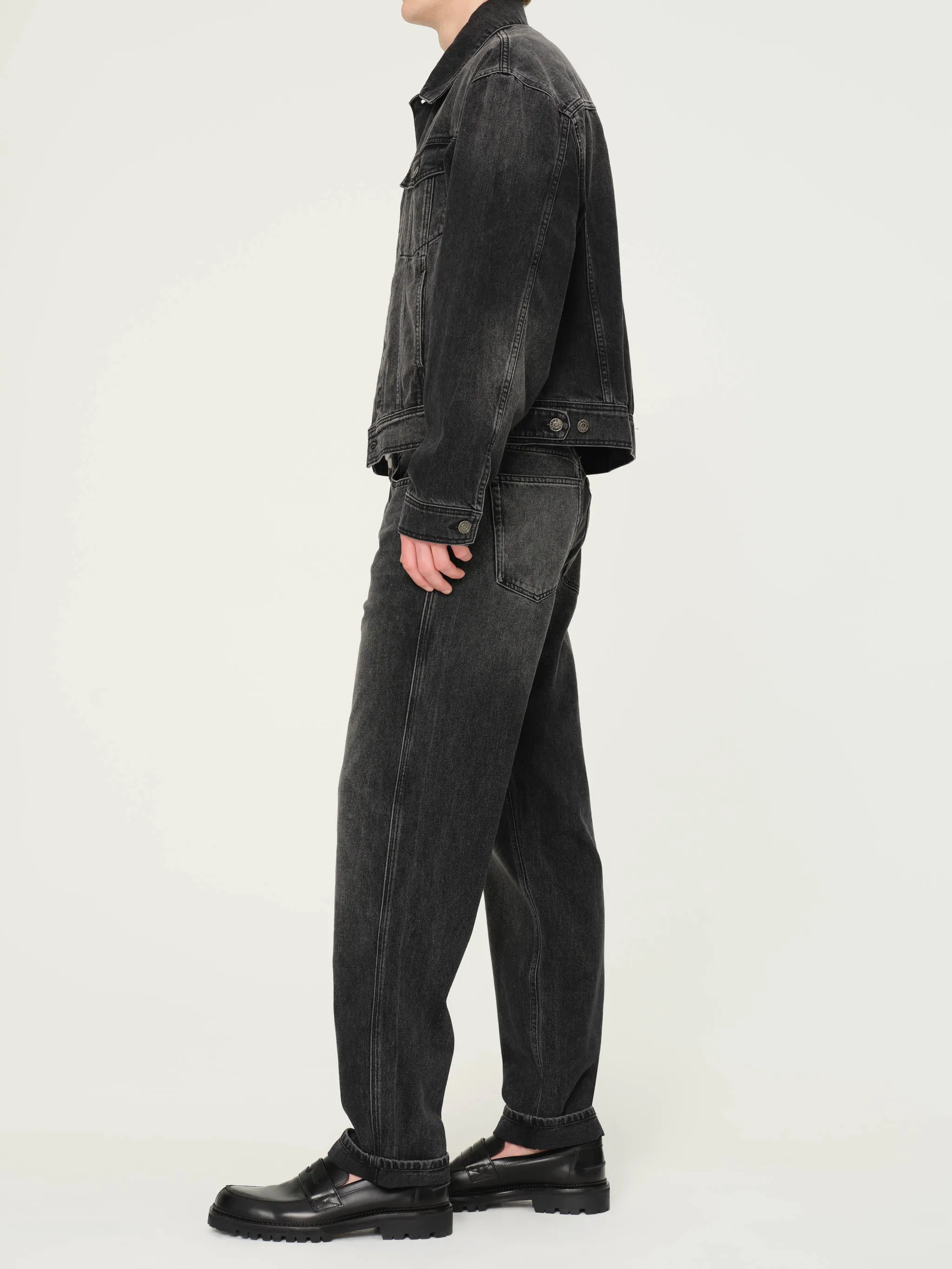 Jacky Relaxed Trucker Denim Jacket | Nightshade (Washed Black) sold by DL1961 product image thumbnail 5