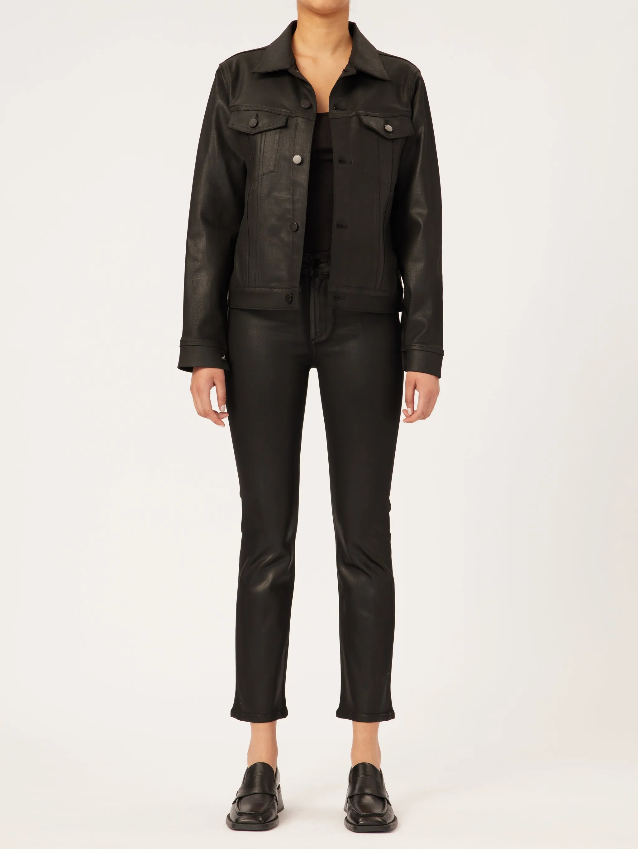 Mara Instasculpt Straight Jeans | Black Coated sold by DL1961