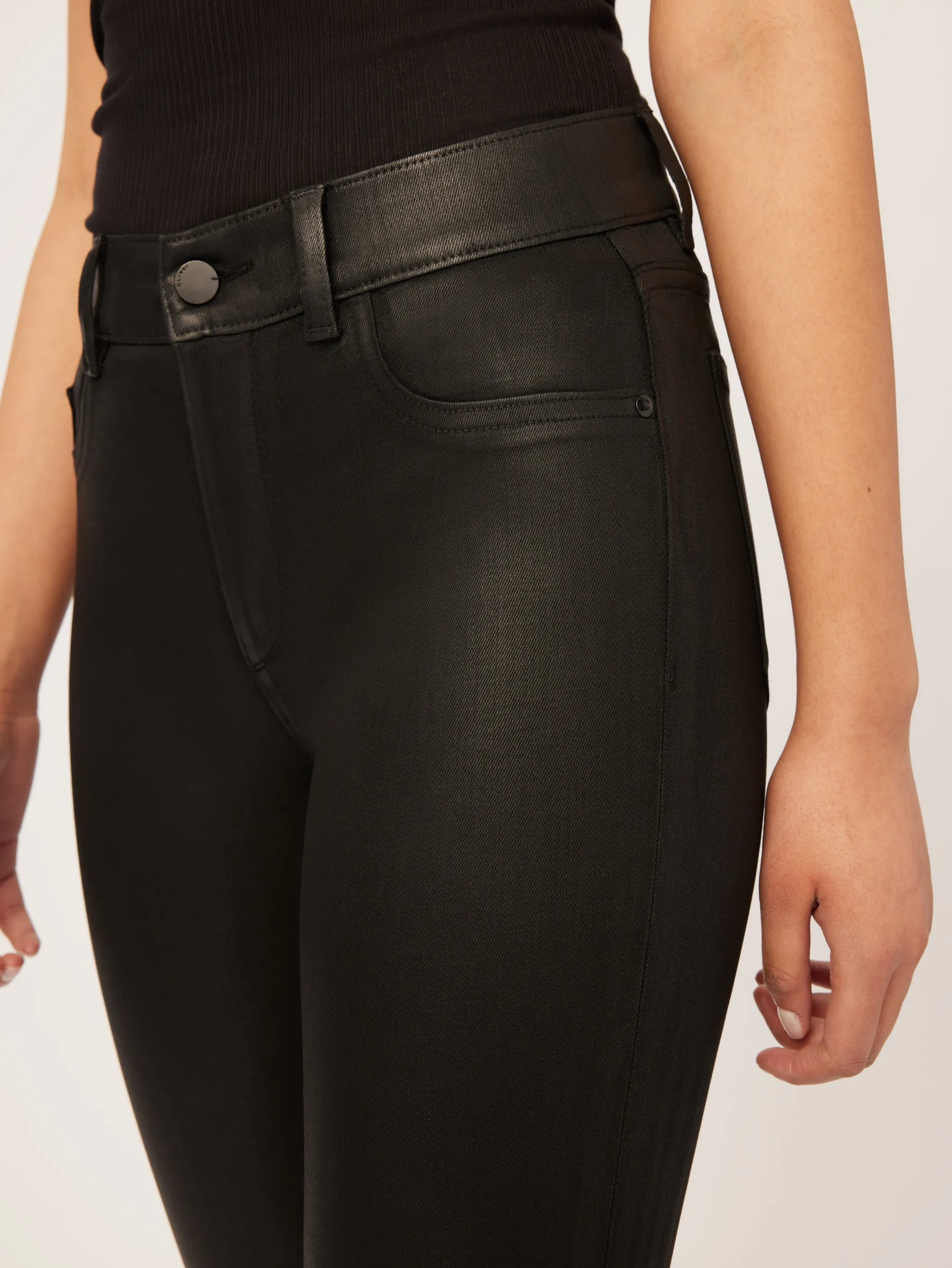 Mara Instasculpt Straight Jeans | Black Coated sold by DL1961 product image thumbnail 4
