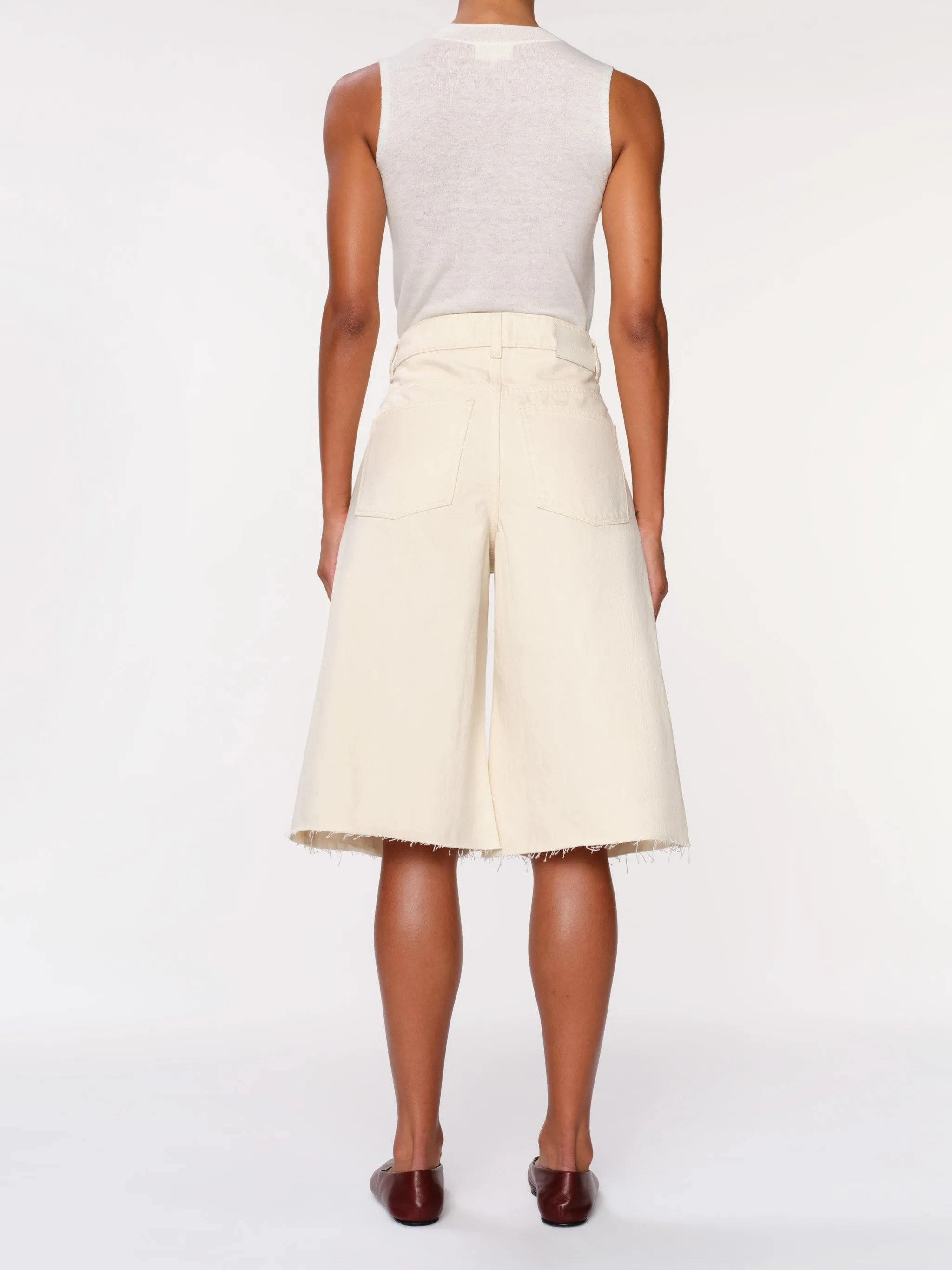 Lucila Jean Short Ultra High Rise 14" | Ecru sold by DL1961 product image thumbnail 4