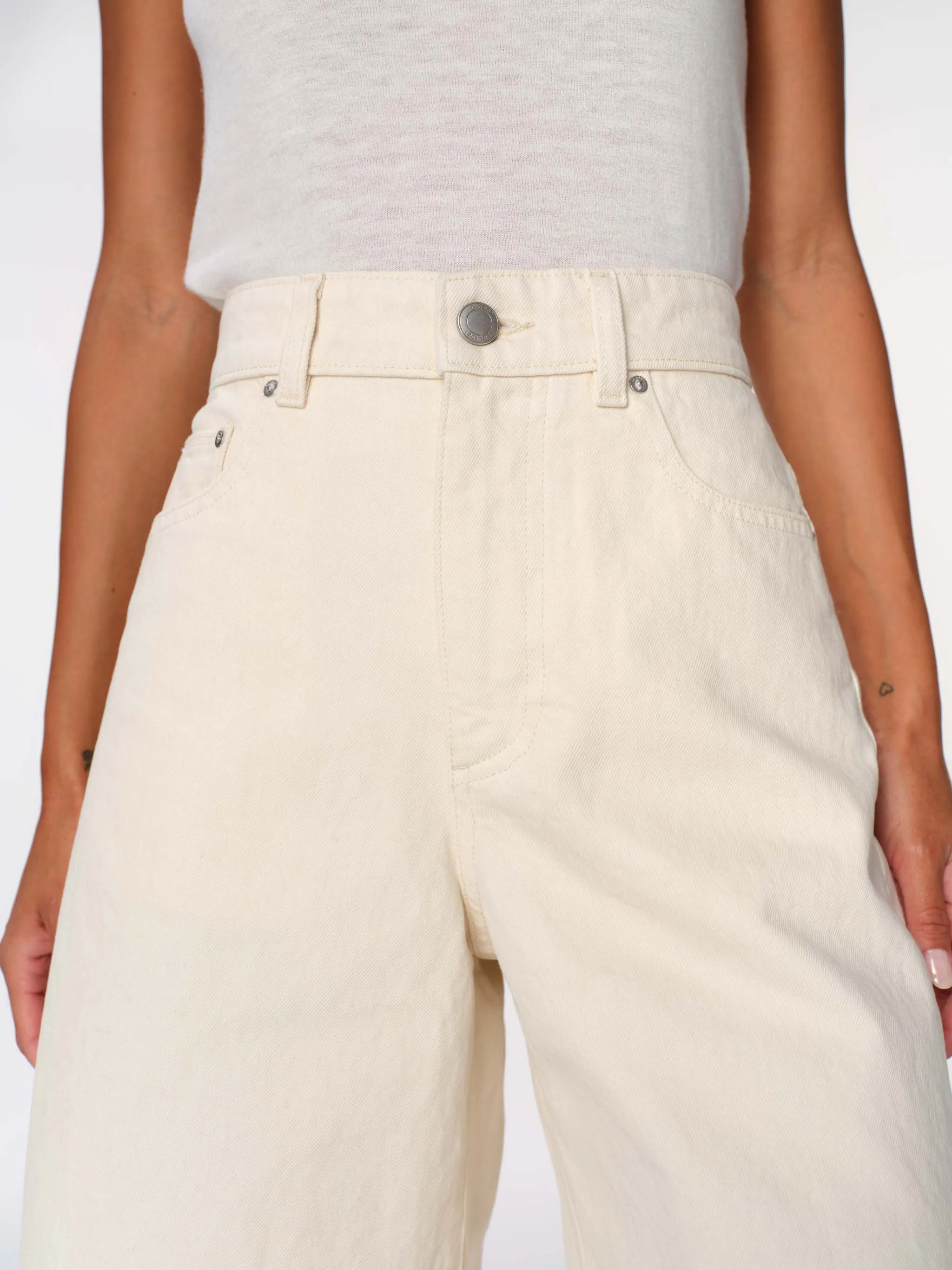 Lucila Jean Short Ultra High Rise 14" | Ecru sold by DL1961 product image thumbnail 5