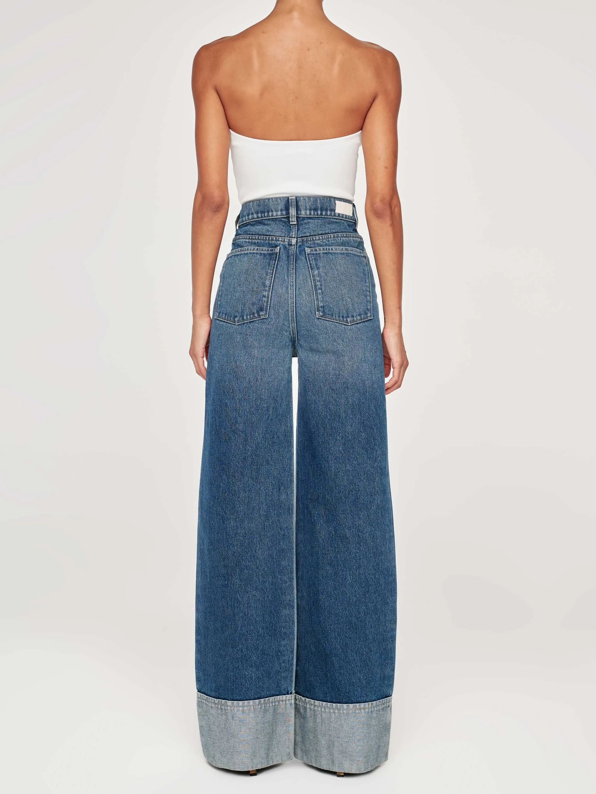 Hepburn Wide Leg High Rise 32" Jeans | Middleton Cuffed sold by DL1961 product image thumbnail 5